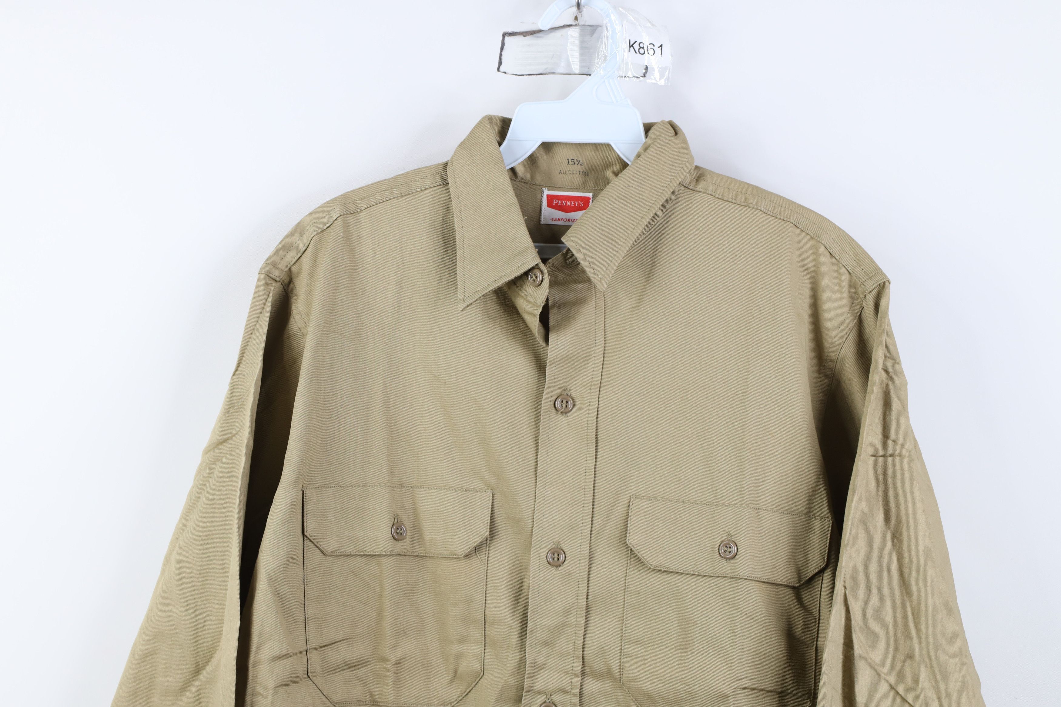 Vintage Vintage 50s Penneys Collared Button Shirt Workwear USA Size US M / EU 48-50 / 2 - 2 Thumbnail