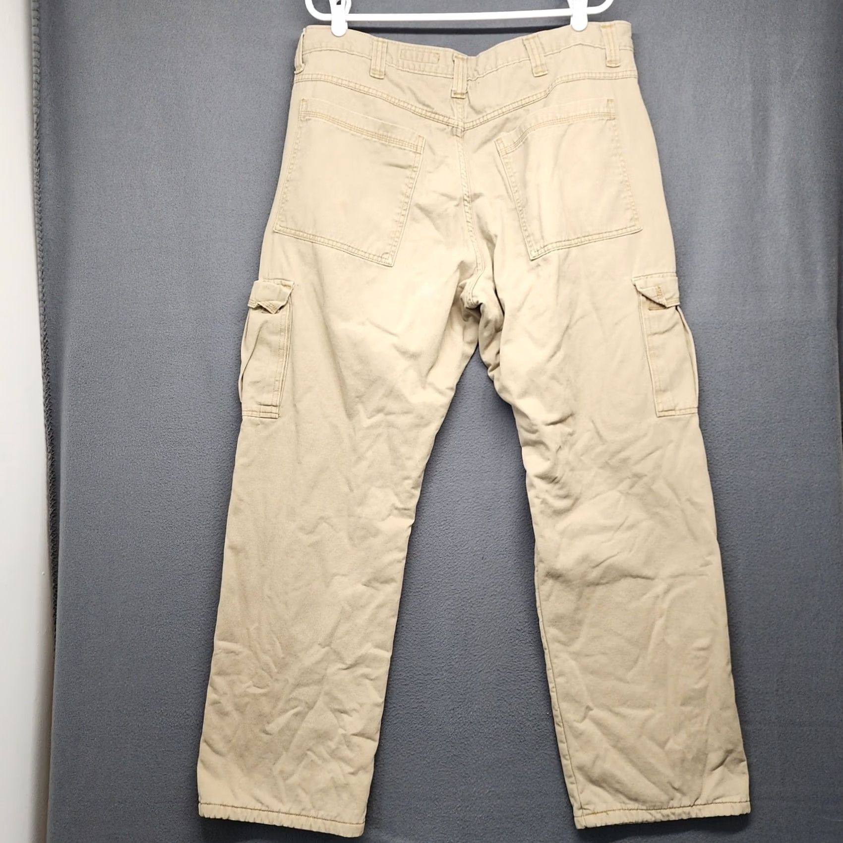 Wrangler Wrangler Pants Mens 36 Beige Fleece Lined Cargo 36x30 Workwear Winter Tagged 38x32 Size US 36 / EU 52 - 2 Thumbnail