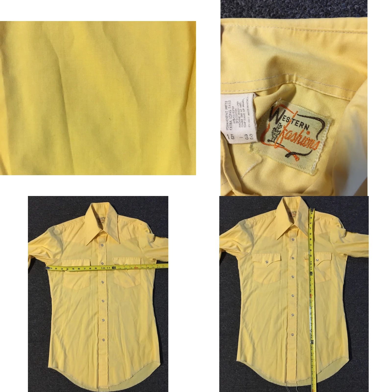 Vintage VINTAGE Paradise Valley Arizona Sheriffs Posse Shirt M Shirt T-Shirt Long Sleeve Yellow Cop Grunge 70s 80s 90s USA Military Western Pearl Snap Size US M / EU 48-50 / 2 - 8 Thumbnail