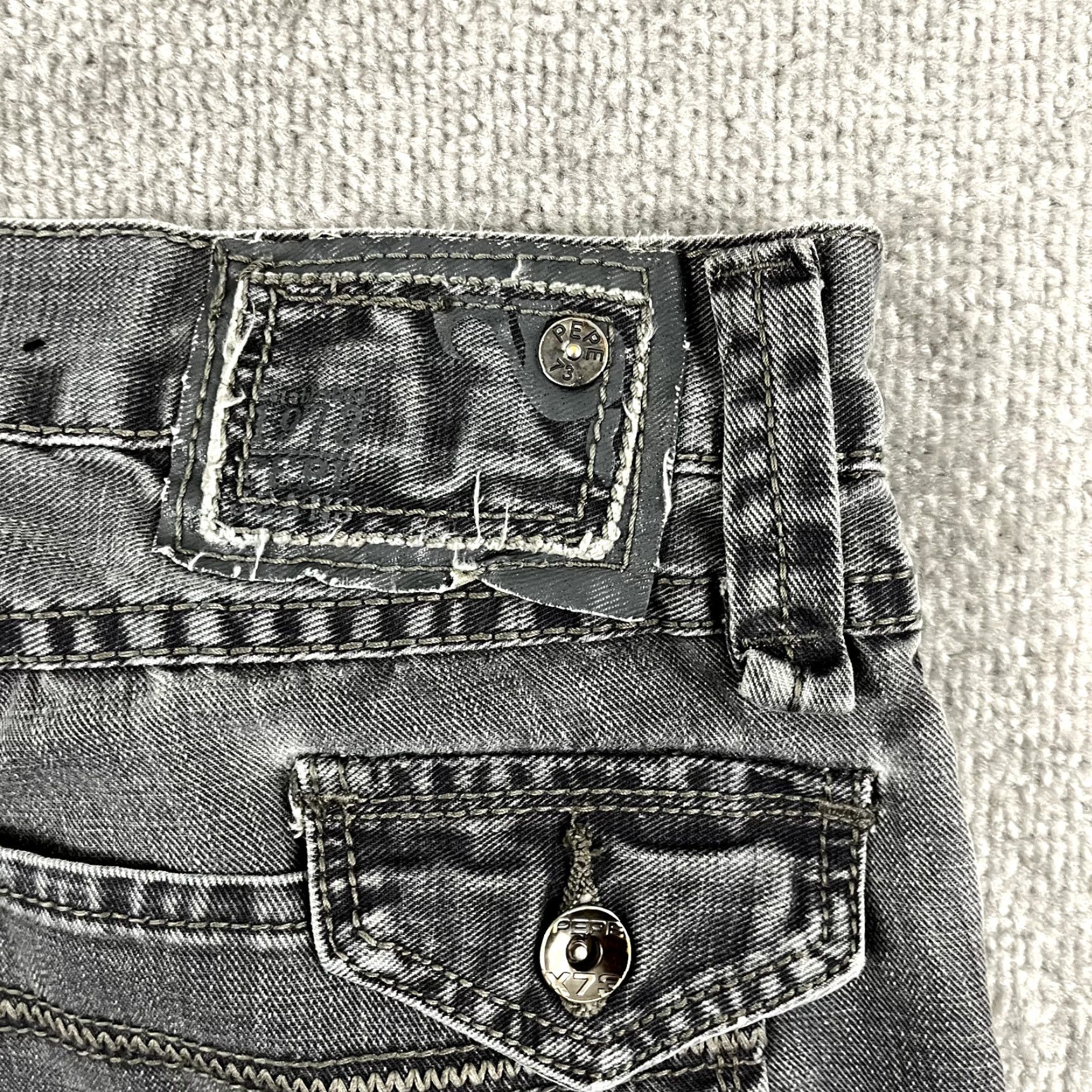 Pepe Jeans PEPE Jeans Mens Jeans 40 x 32 Gray Denim Carpenter Cargo Hip Hop Grunge Skater Rap Y2K Mens Size US 40 / EU 56 - 7 Thumbnail