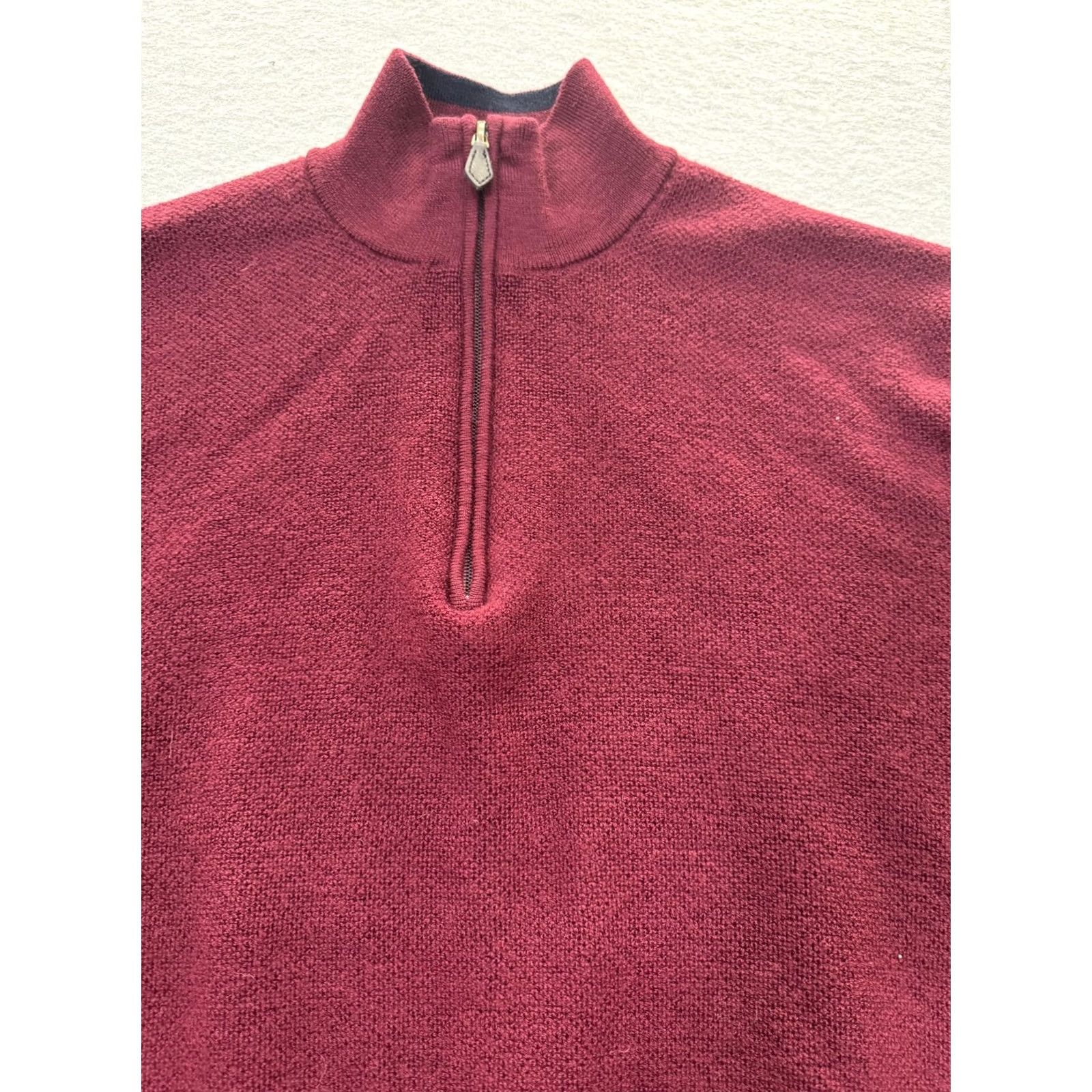 Brooks Brothers Brooks Brothers Sweater Mens Extra Large Red 1/4 Zip Merino Wool Pullover Size US XL / EU 56 / 4 - 4 Thumbnail
