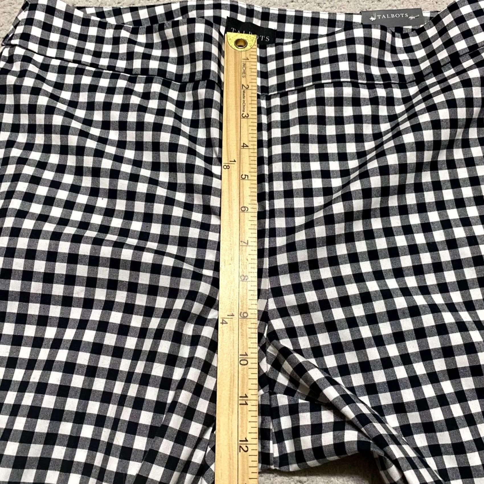 Talbots Talbots Chatham Pants 10P Black Plaid Straight Ankle Office Business Casual Women's Petite Regular Fit Caprise Style Size 32" / US 10 / IT 46 - 7 Thumbnail