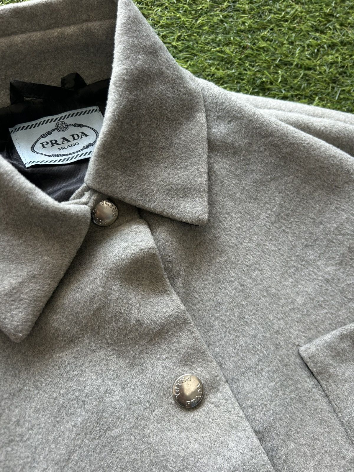 Prada PRADA Milano Wool Overshirt Boxy Jacket - Light Grey Size US L / EU 52-54 / 3 - 6 Thumbnail