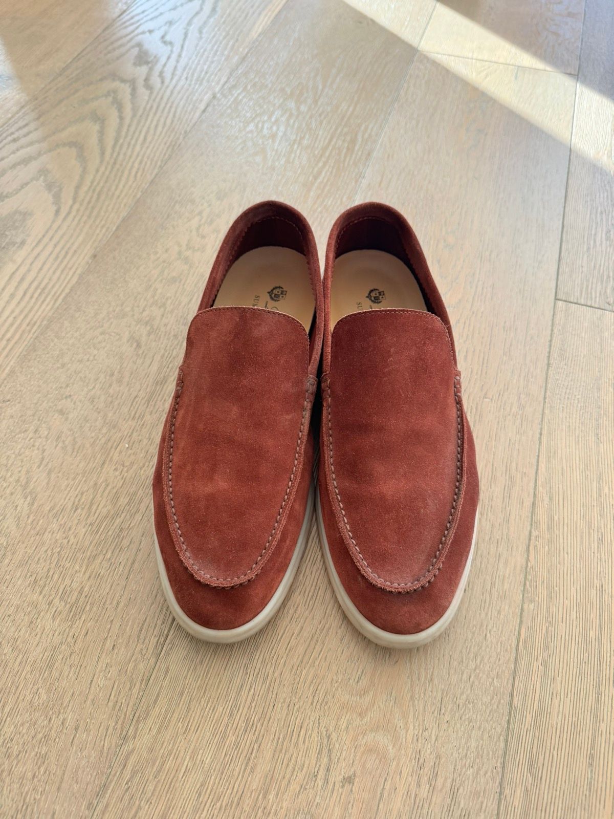 Pre-owned Loro Piana Summer Walk Loafers In Rust