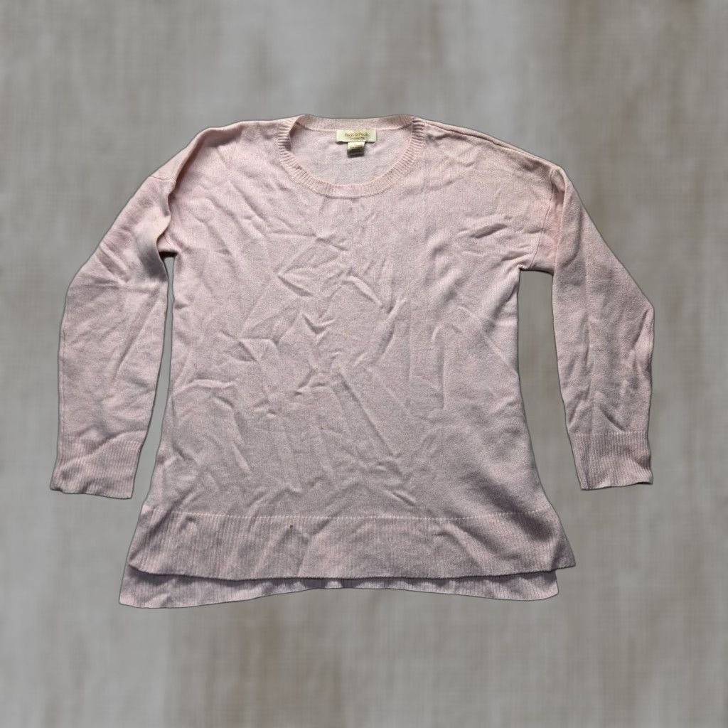 Vintage Peck & Peck Sweater 100% Cashmere Solid Light Pink Long Sleeve Women's L Pullover Knit Casual Winter Ladies S-3? Size L / US 10 / IT 46 - 1 Thumbnail