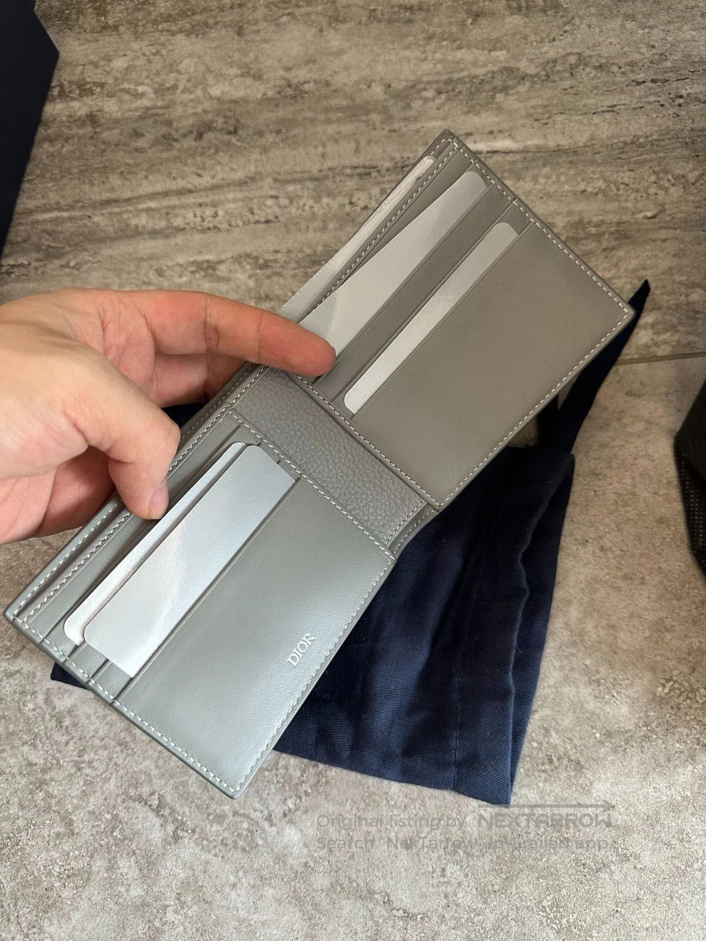 Dior Dior Gray 1947 Embroidery Men's Wallet. Size ONE SIZE - 3 Thumbnail