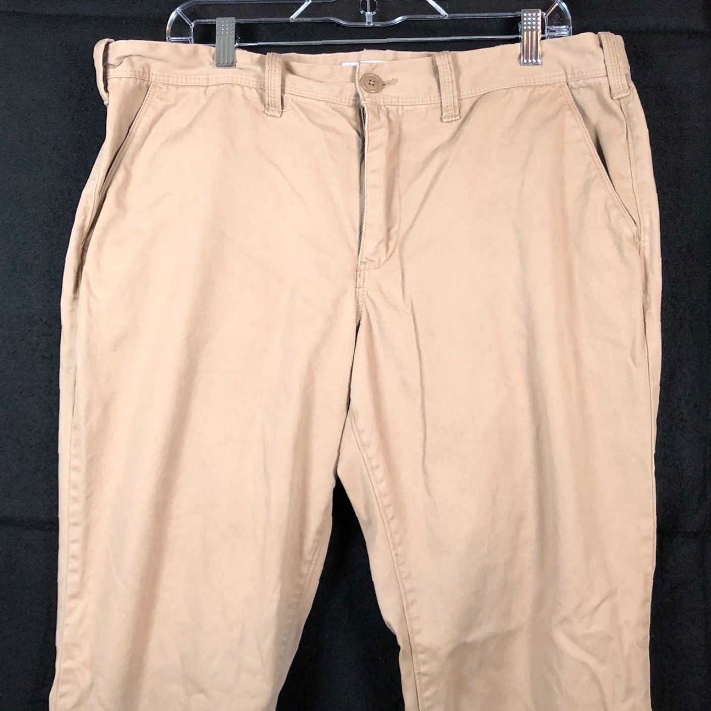 Express Express Pants Tan Mid Rise Slim Fit 36x32 Chino Men Regular Flat Front 100% Cotton Size US 36 / EU 52 - 2 Thumbnail