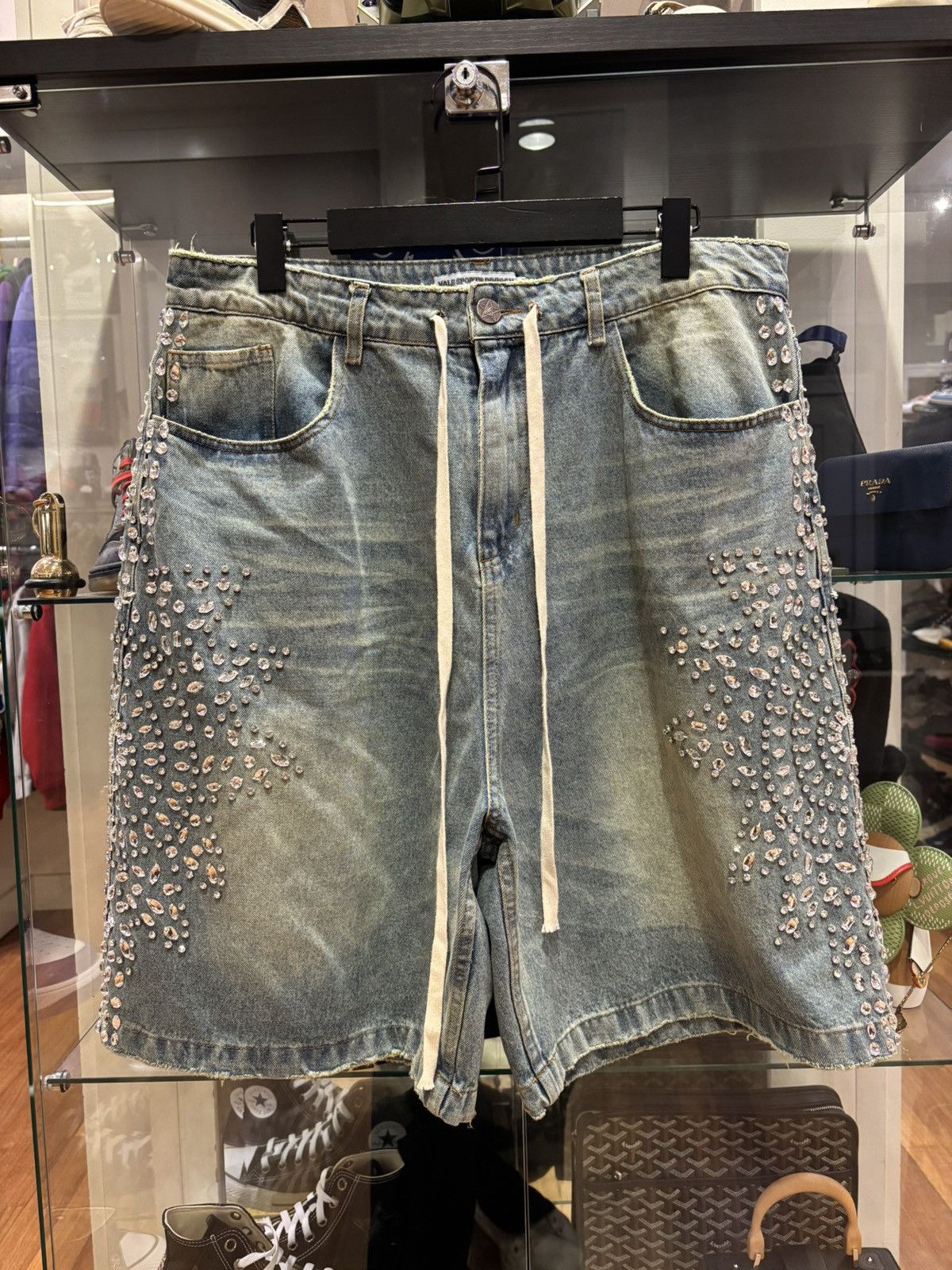 Vale Sports Studded Denim Shorts