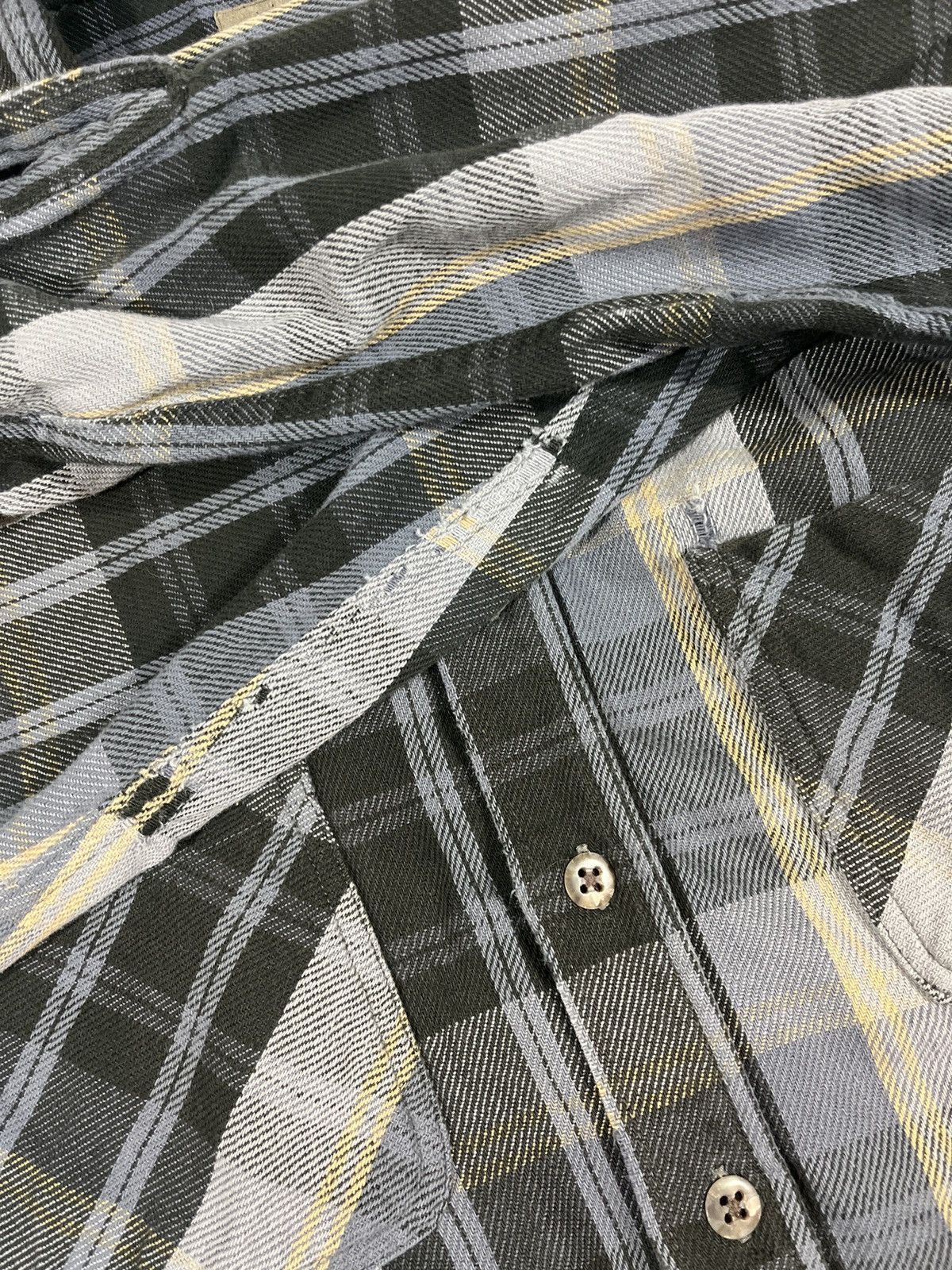 Vintage Vintage Y2K Woven Cotton Flannel Shirt Grey Blue Size US XL / EU 56 / 4 - 5 Thumbnail