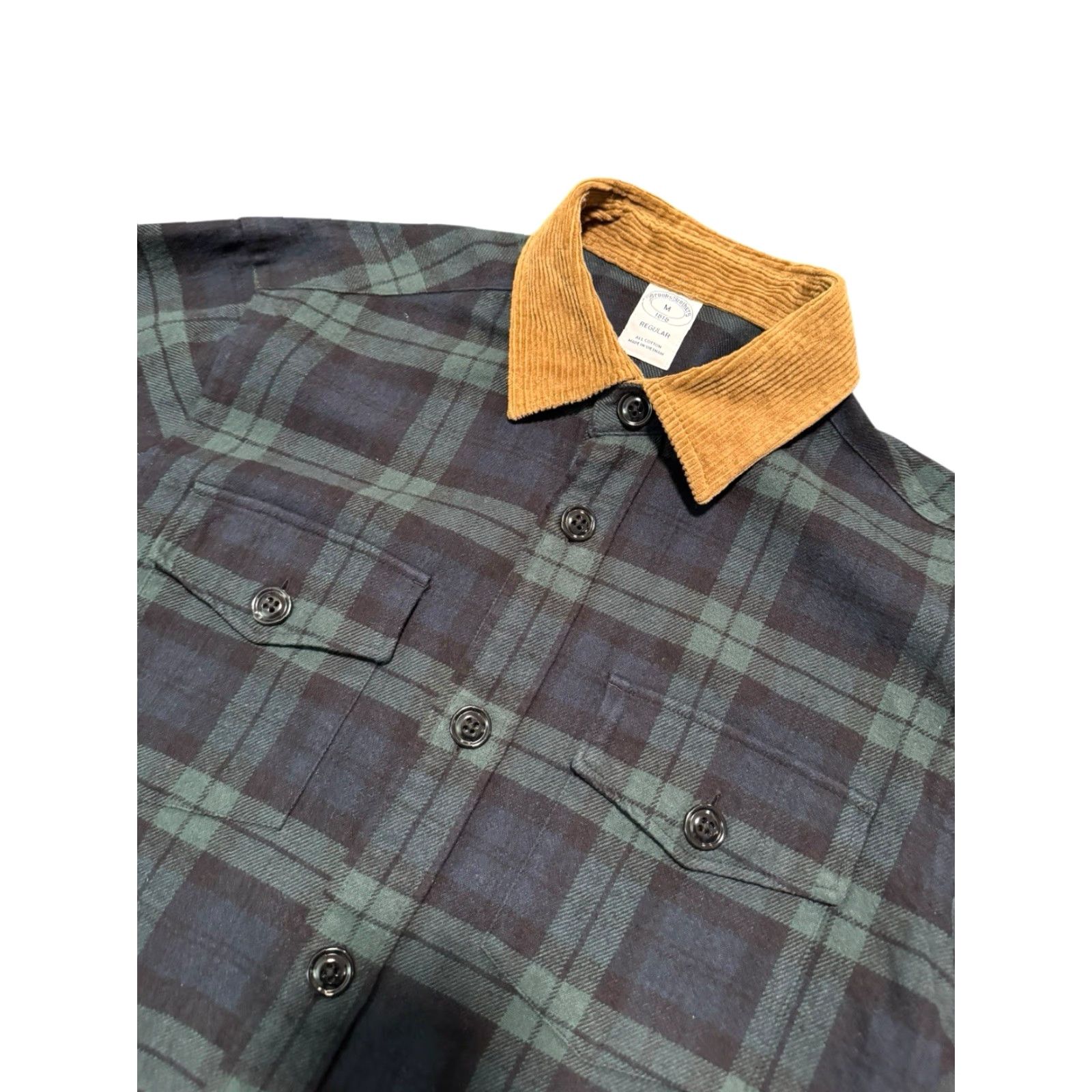 Brooks Brothers VINTAGE Brooks Brothers 1818 Flannel Shirt M Regular Plaid Green Cotton Long Sleeve Button-Up Collared Elbow Patches Men Regular Size US M / EU 48-50 / 2 - 2 Thumbnail