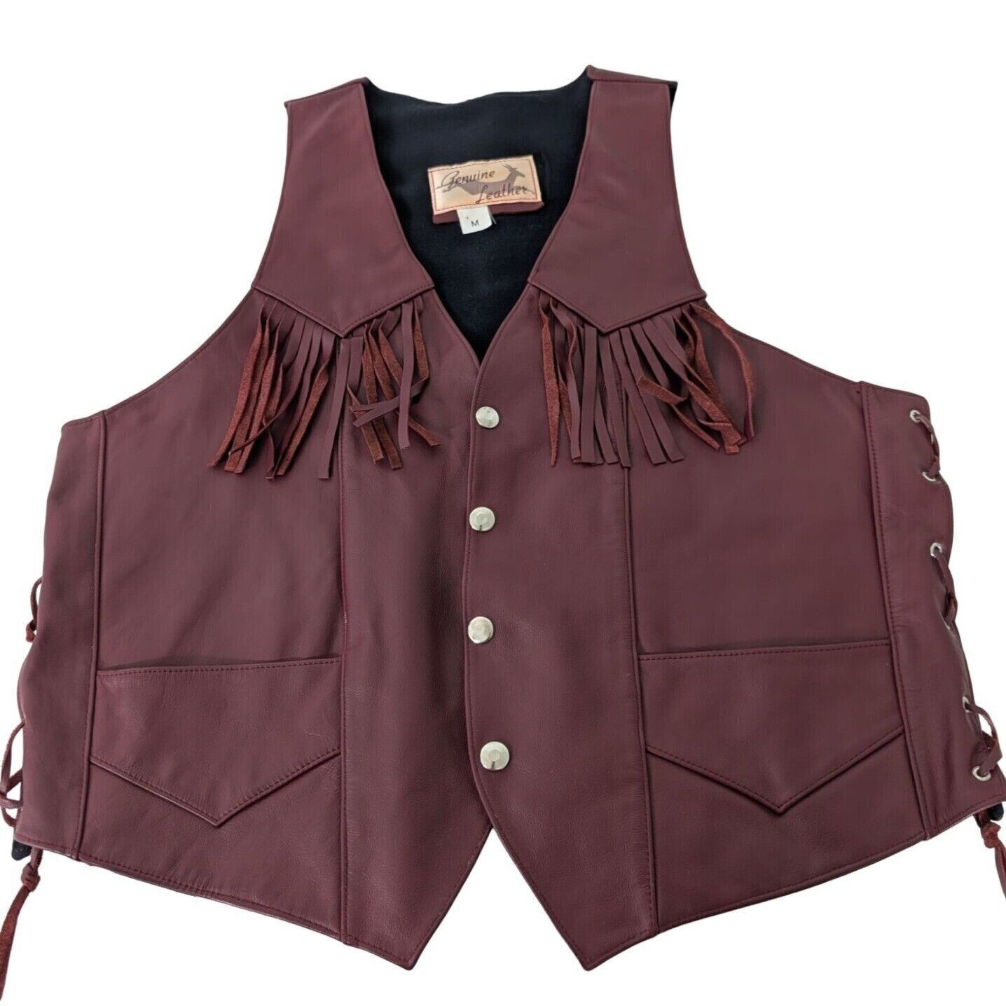 Designer Genuine Leather Fringe Vest Womens Size Medium Size M / US 6-8 / IT 42-44 - 1 Thumbnail