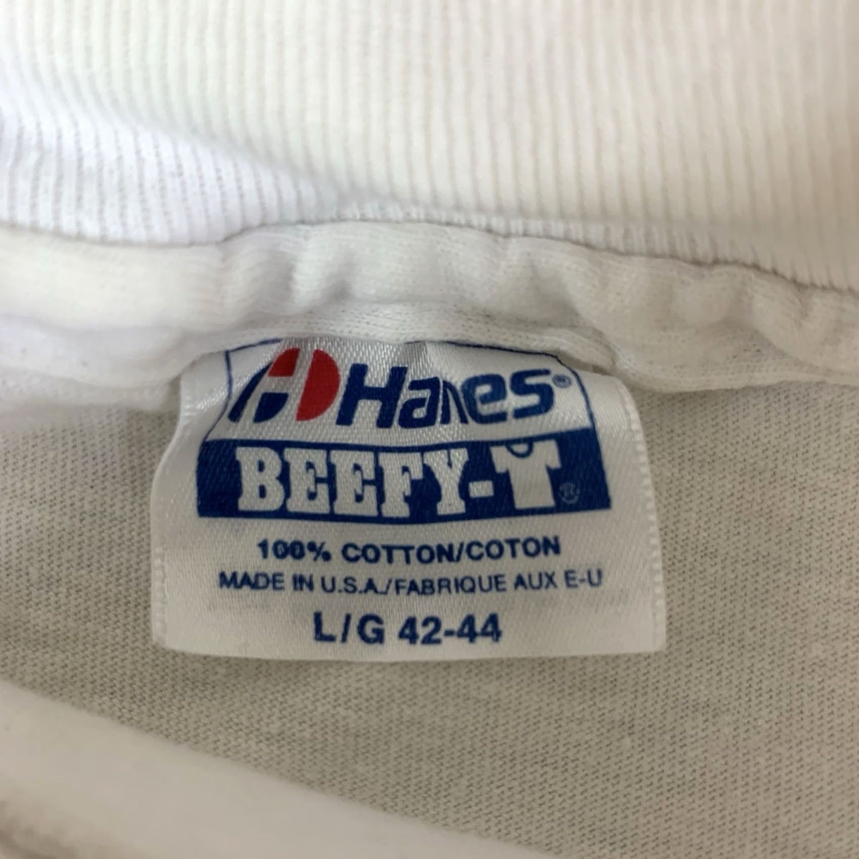 Hanes VINTAGE Hanes union pacific T-shirt Large White Railroad Single stitch beefy T mens Vtg Size US L / EU 52-54 / 3 - 6 Thumbnail