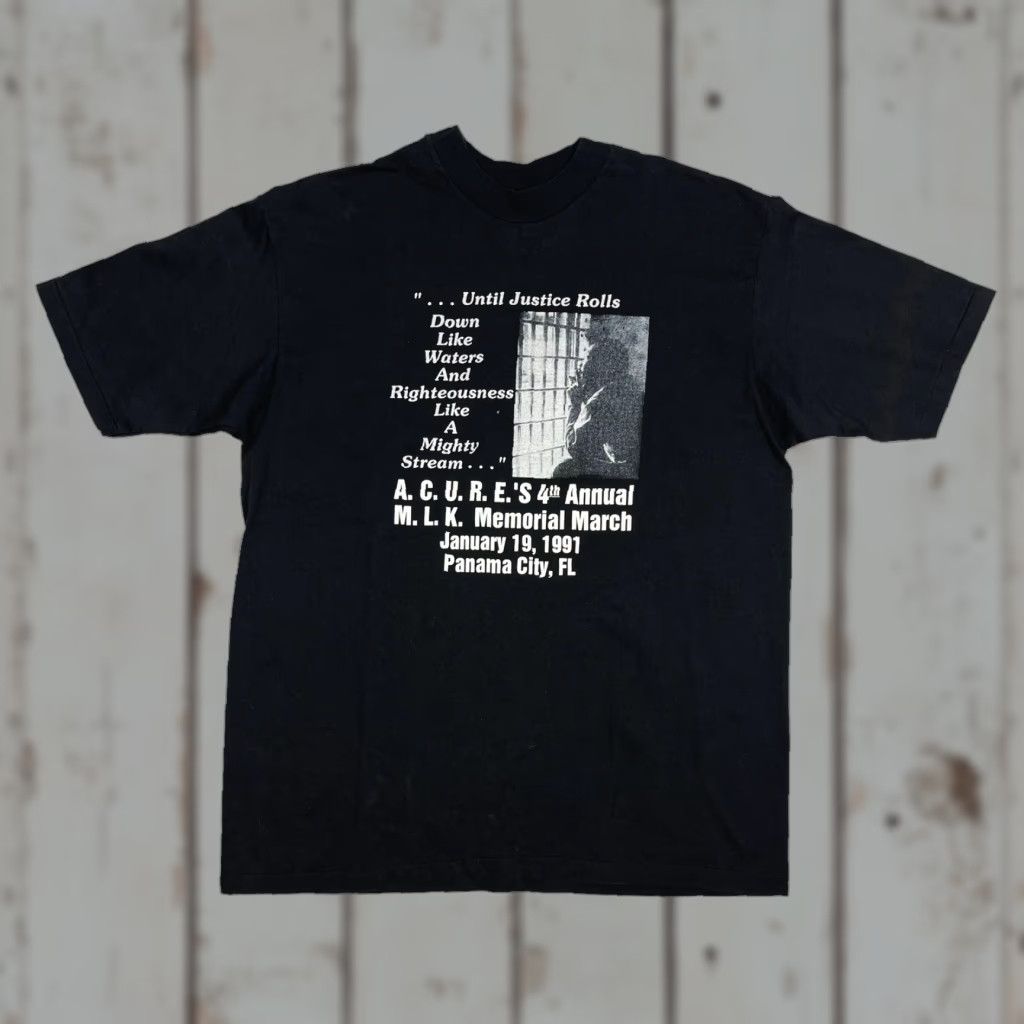 Hanes VTG Hanes MLK Martin Luther King Jr March on FL 4th Anniv Crew Neck Short Sleeve T-Shirt XL Black Unisex Adults Graphic Print Size US XL / EU 56 / 4 - 1 Thumbnail