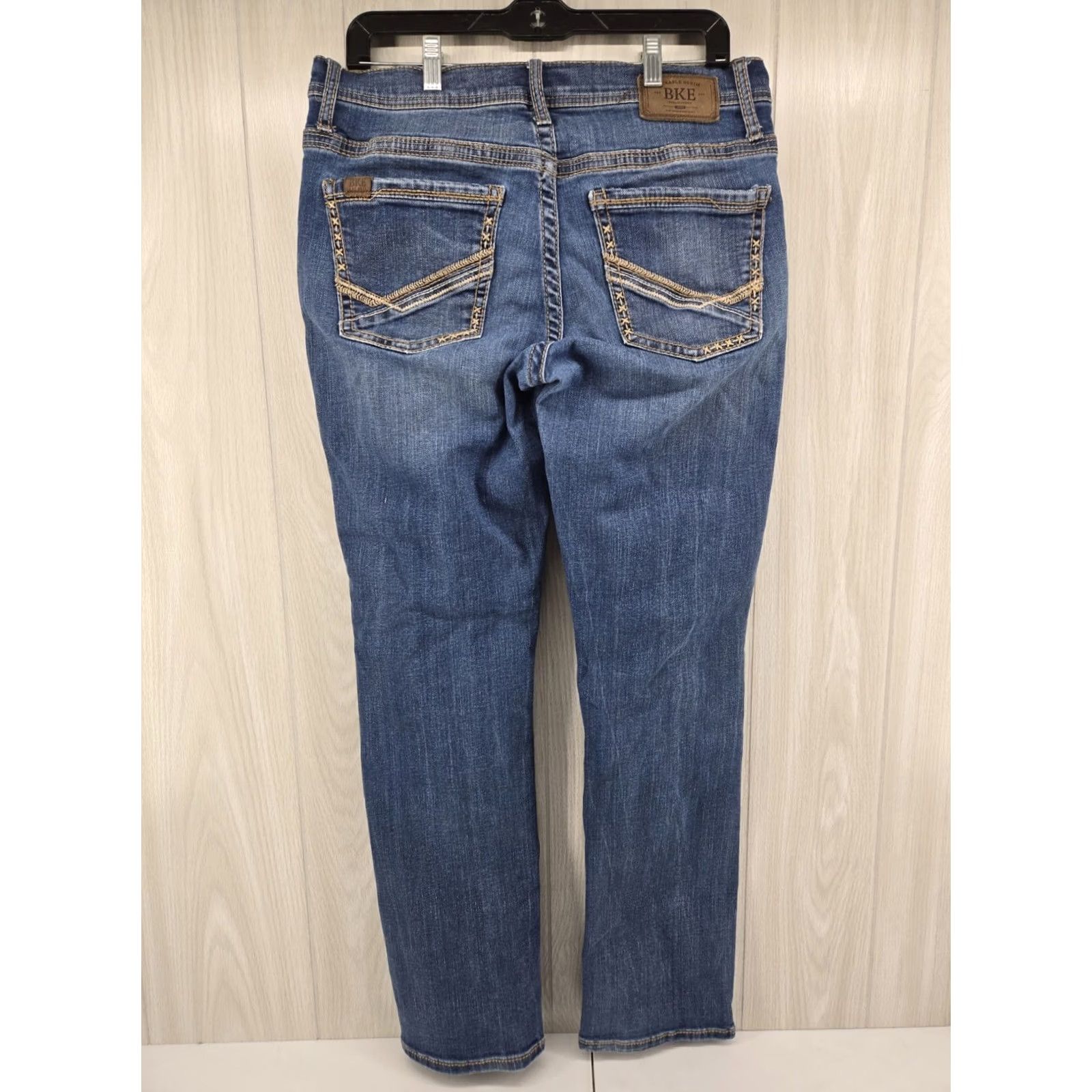 Vintage BKE Jake Jeans Distressed Wash 34x32 Denim Straight Leg 5-Pocket Regular Mens Size US 34 / EU 50 - 7 Thumbnail