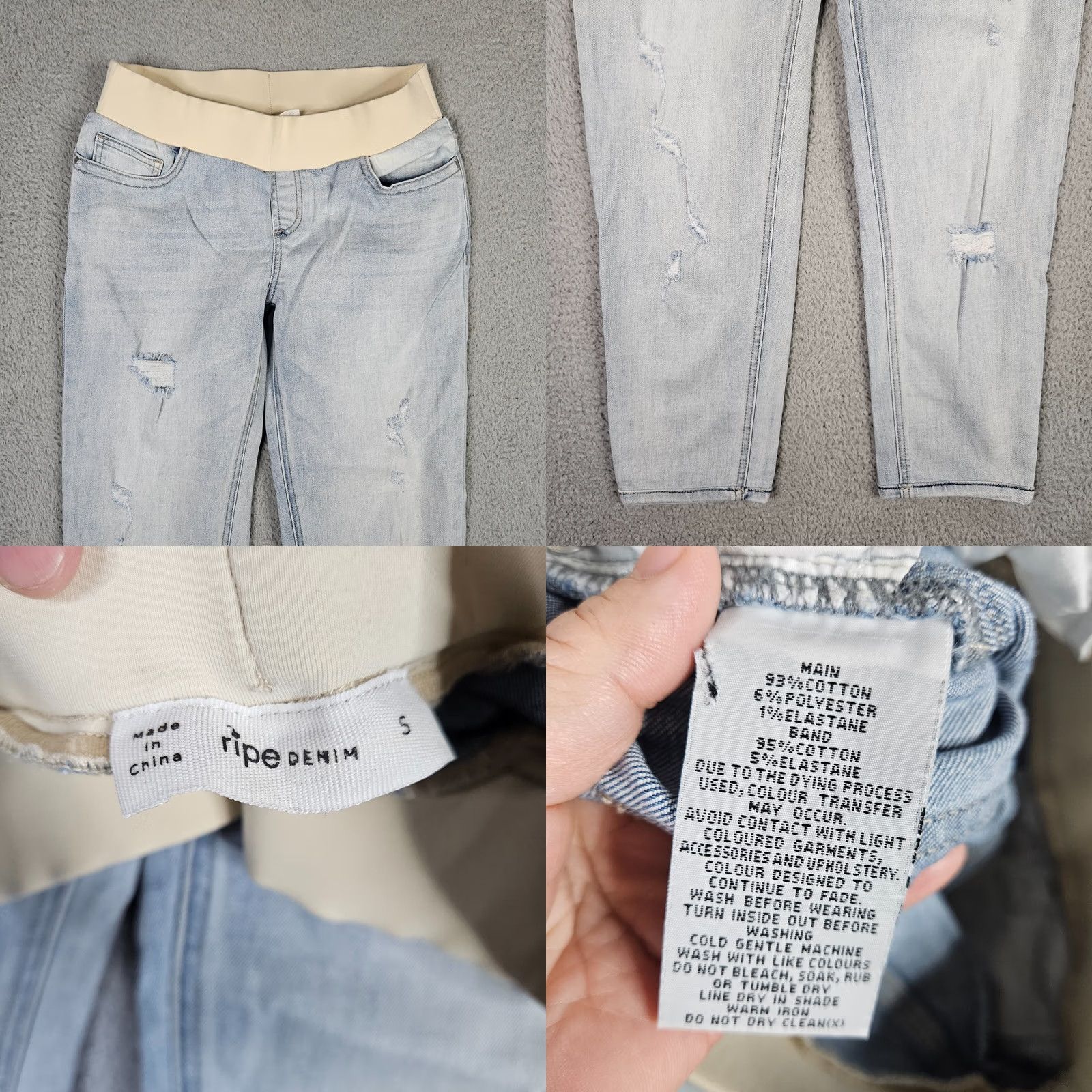 Vintage Ripe DENIM Jeans Women's Light Blue Low-rise Skinny Size S Casual Denim Blue Skinny Womens S Jeans Size 28" / US 6 / IT 42 - 8 Thumbnail