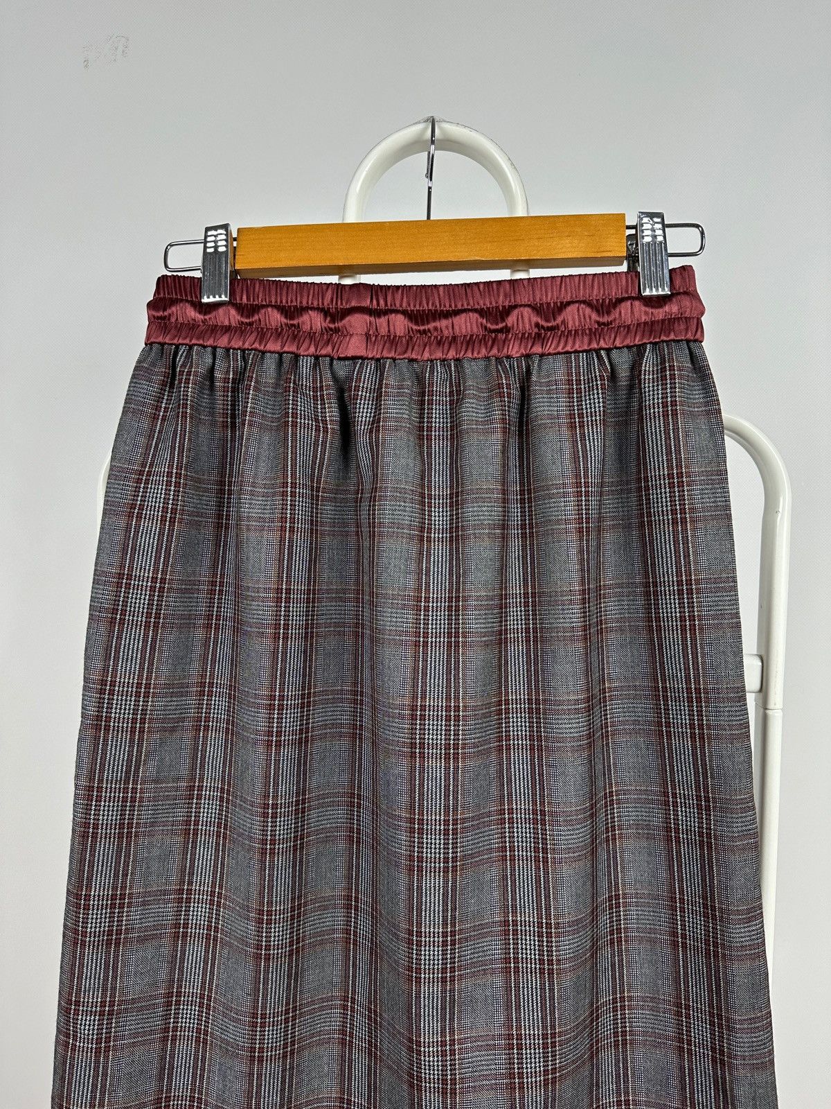 Brunello Cucinelli NWT! Brunello Cucinelli Wool/Silk Checkered Midi Skirt Size 26" / US 2 / IT 38 - 14 Thumbnail