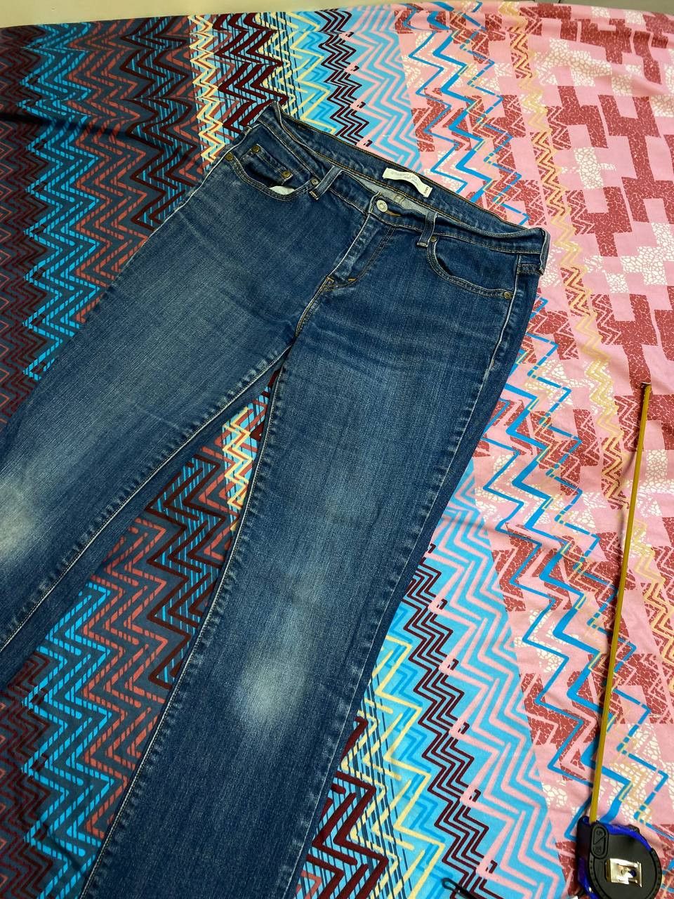 Levi's × Vintage Vintage Levis 505 Flare Dark Wash Denim Jeans Size 28" / US 6 / IT 42 - 18 Thumbnail