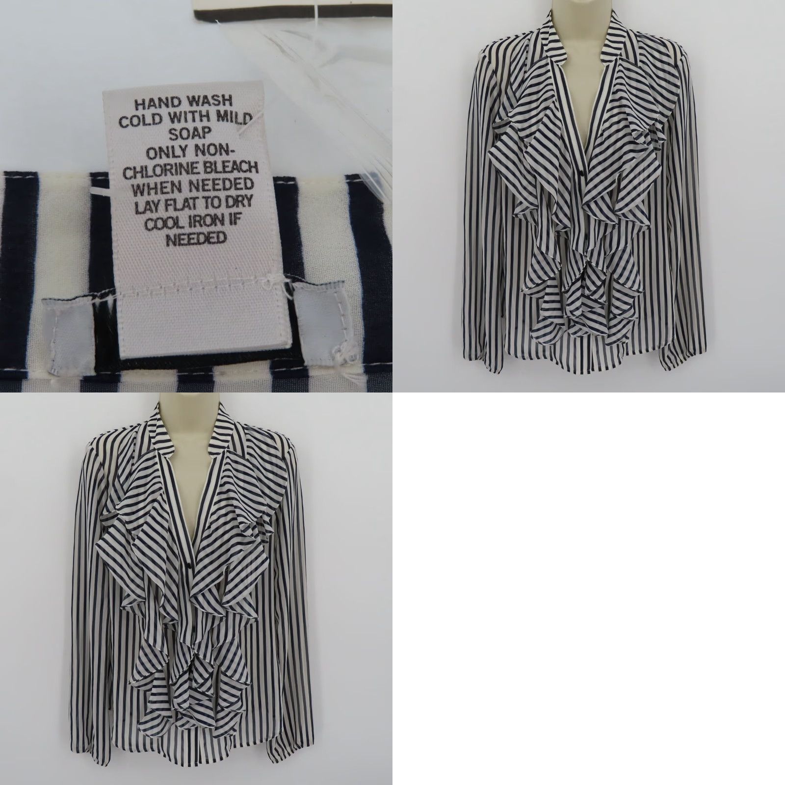 Vintage **Y2K VINTAGE Cache Women Blue White Stripe Button Blouse Shirt NEW** User: Y2K VINTAGE Cache Women Blue White Stripe Button Blouse Shirt NEW Size M / US 6-8 / IT 42-44 - 8 Thumbnail