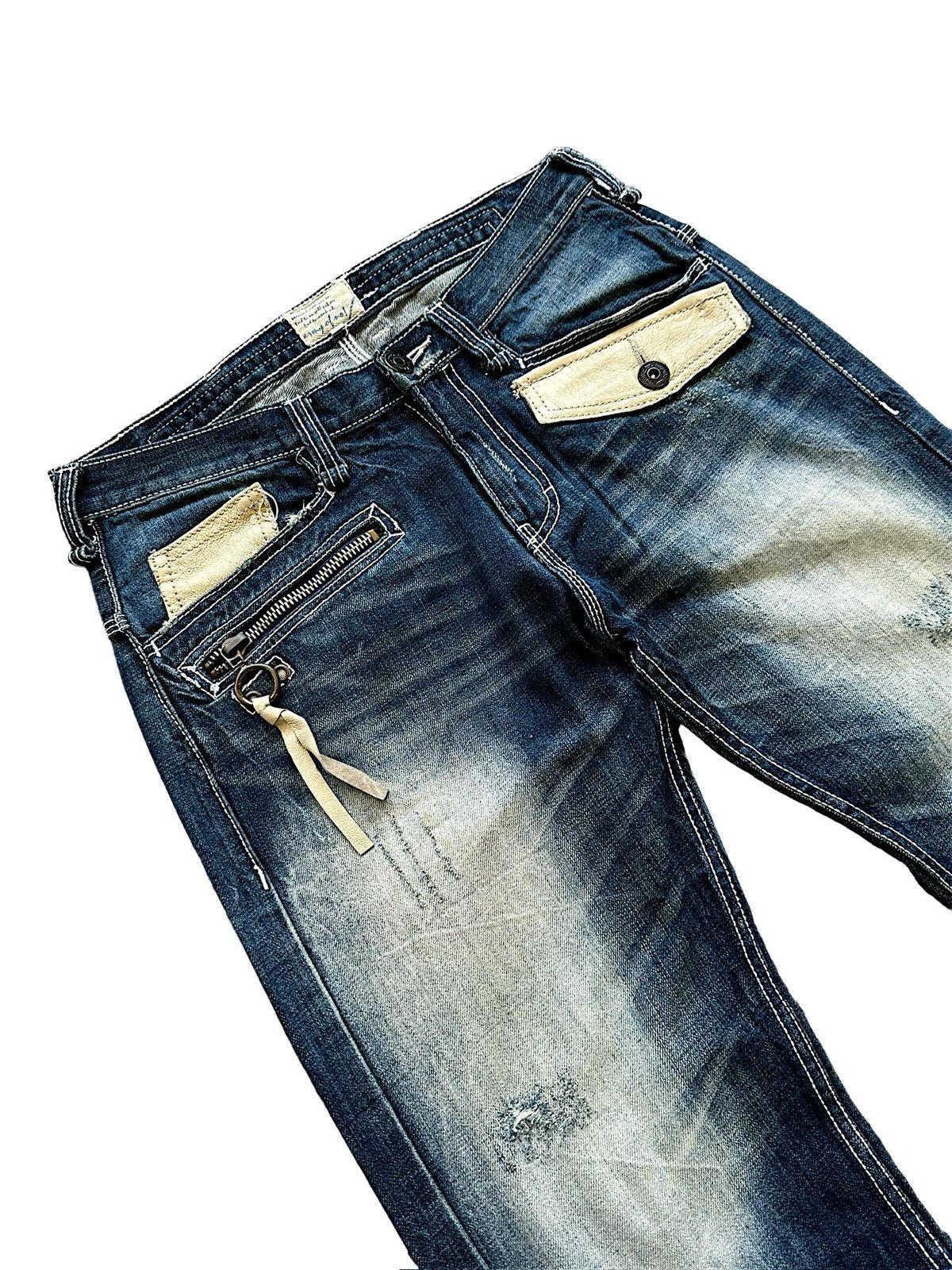 Japanese Brand 00’s Army of No !!! calf leather jeans Size US 32 / EU 48 - 4 Thumbnail