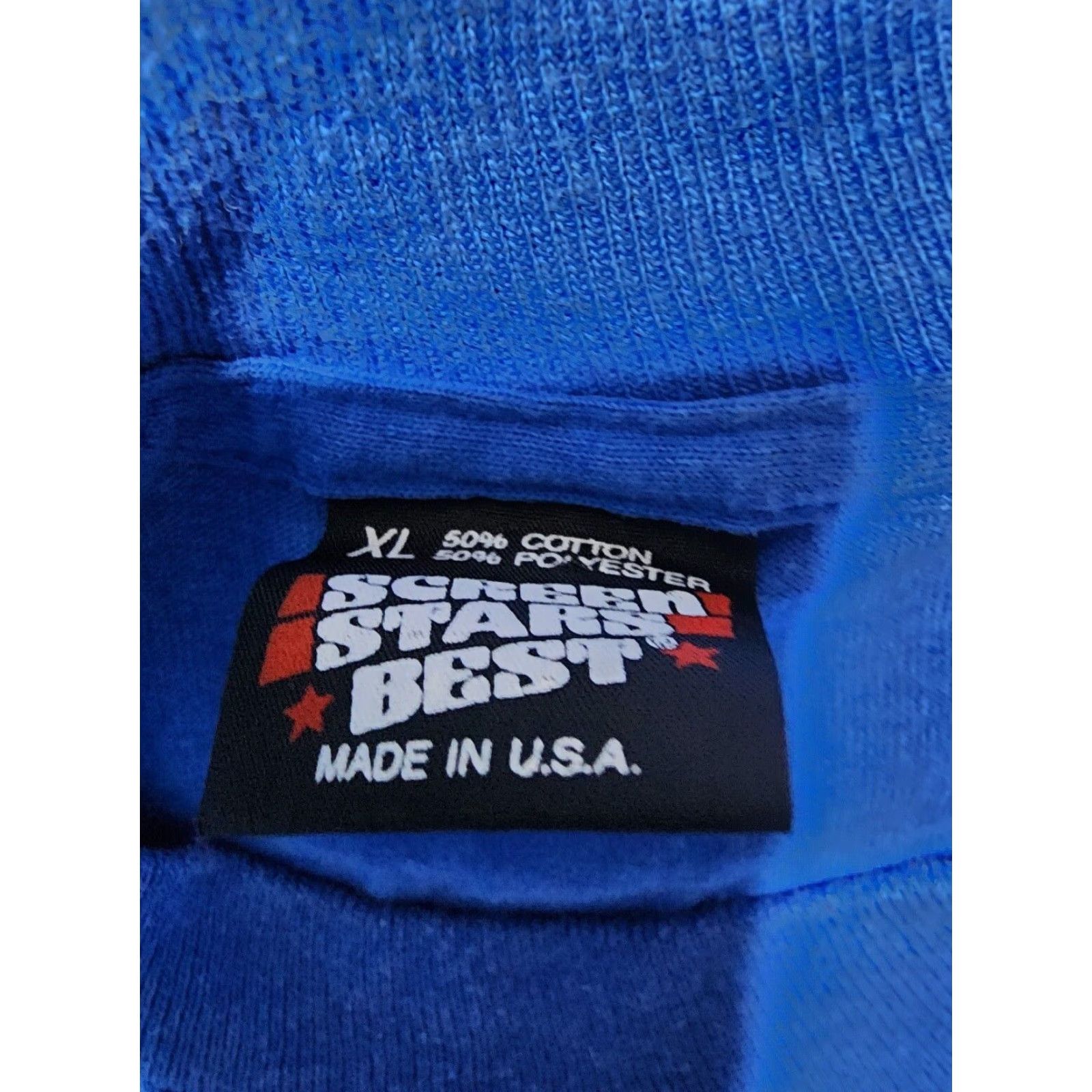 Vintage VINTAGE Screen Stars T Shirt Mens XL Polk Community College Pi Theta Kappa Double Sided 80s Blue Cotton Crew Neck Short Sleeve Size US XL / EU 56 / 4 - 5 Thumbnail