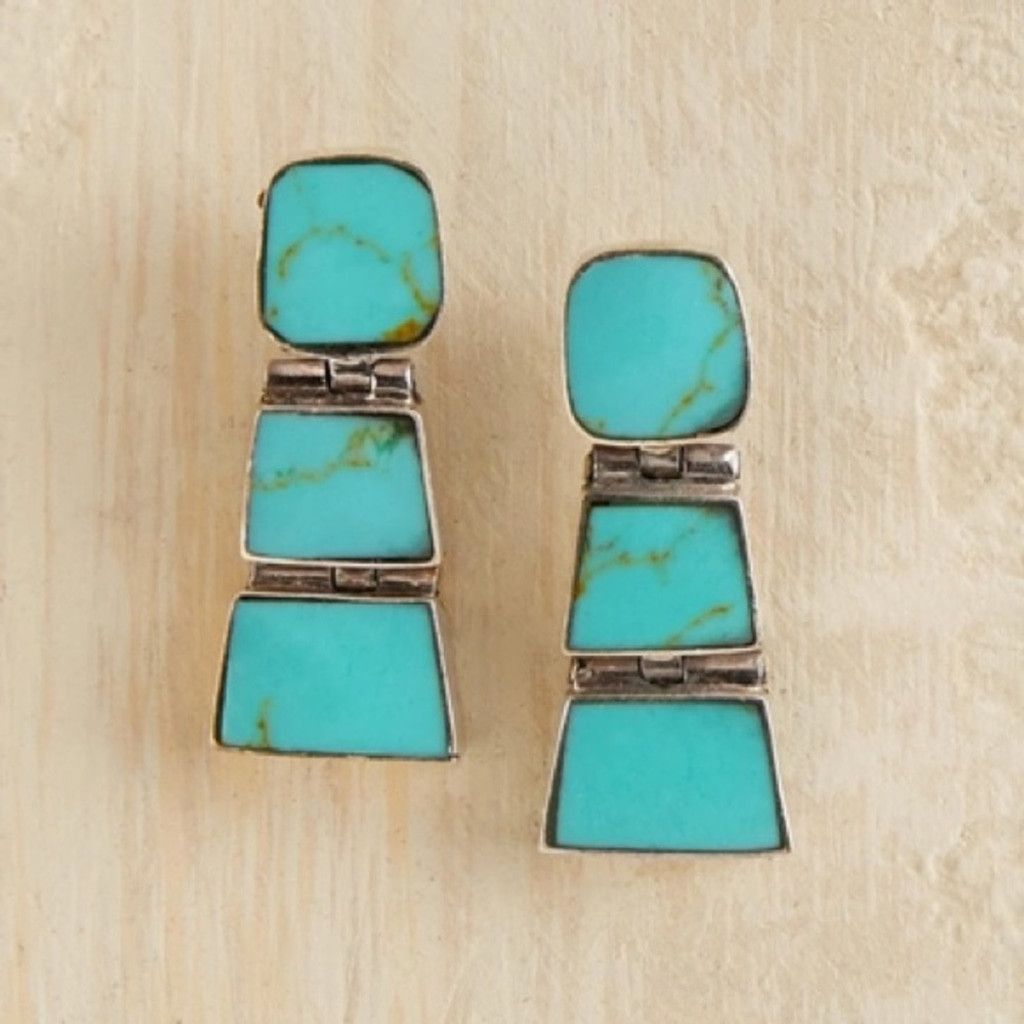 Vintage Vintage Chilean Turquoise 925 silver earrings and necklace Size ONE SIZE - 9 Thumbnail