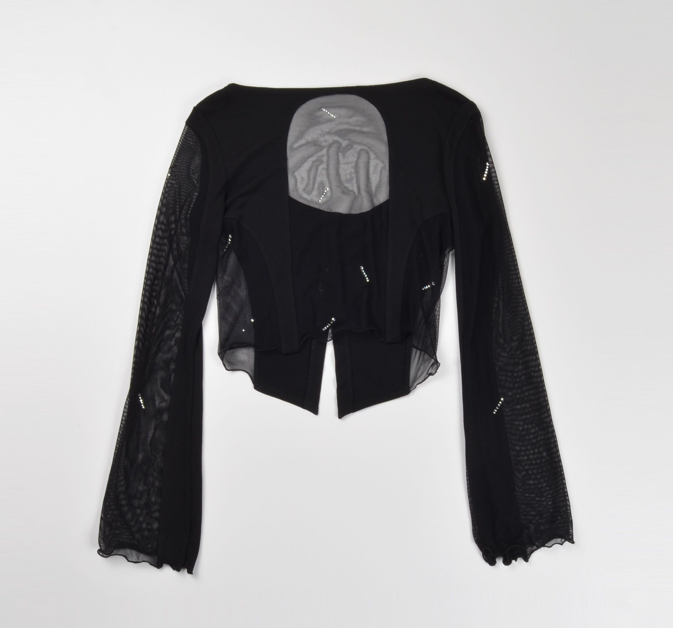 Vintage Vintage Roccobarocco Y2K Mesh Whimsigoth Cropped Top Size S / US 4 / IT 40 - 10 Thumbnail