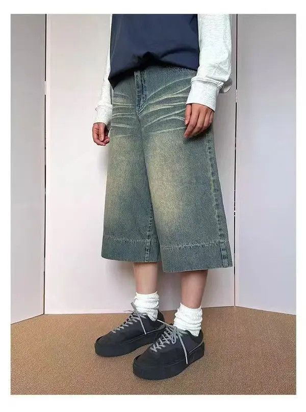 Japanese Brand American street washed distressed denim shorts y2k Size US 32 / EU 48 - 7 Thumbnail