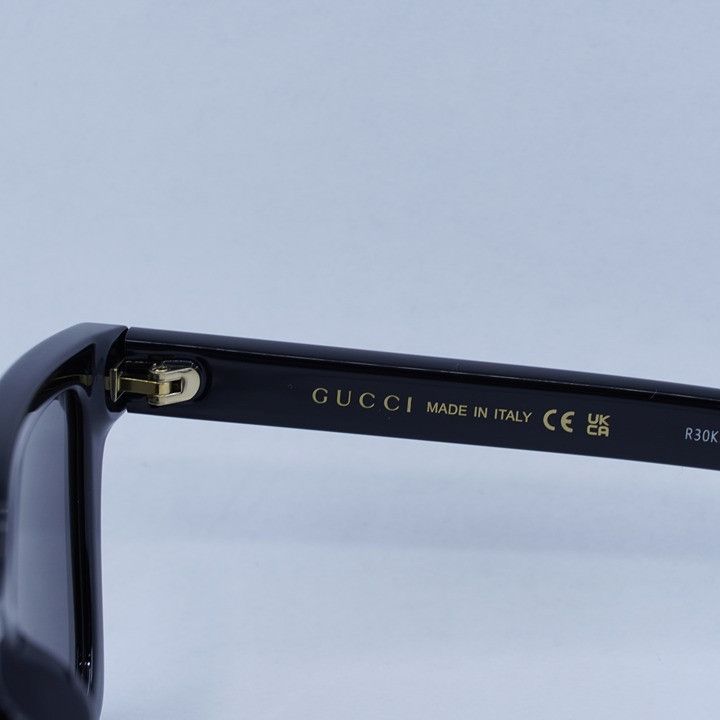 Gucci Gucci GG1582SK 001 Sunglasses Shiny Black Square Frame, Grey Size ONE SIZE - 6 Thumbnail