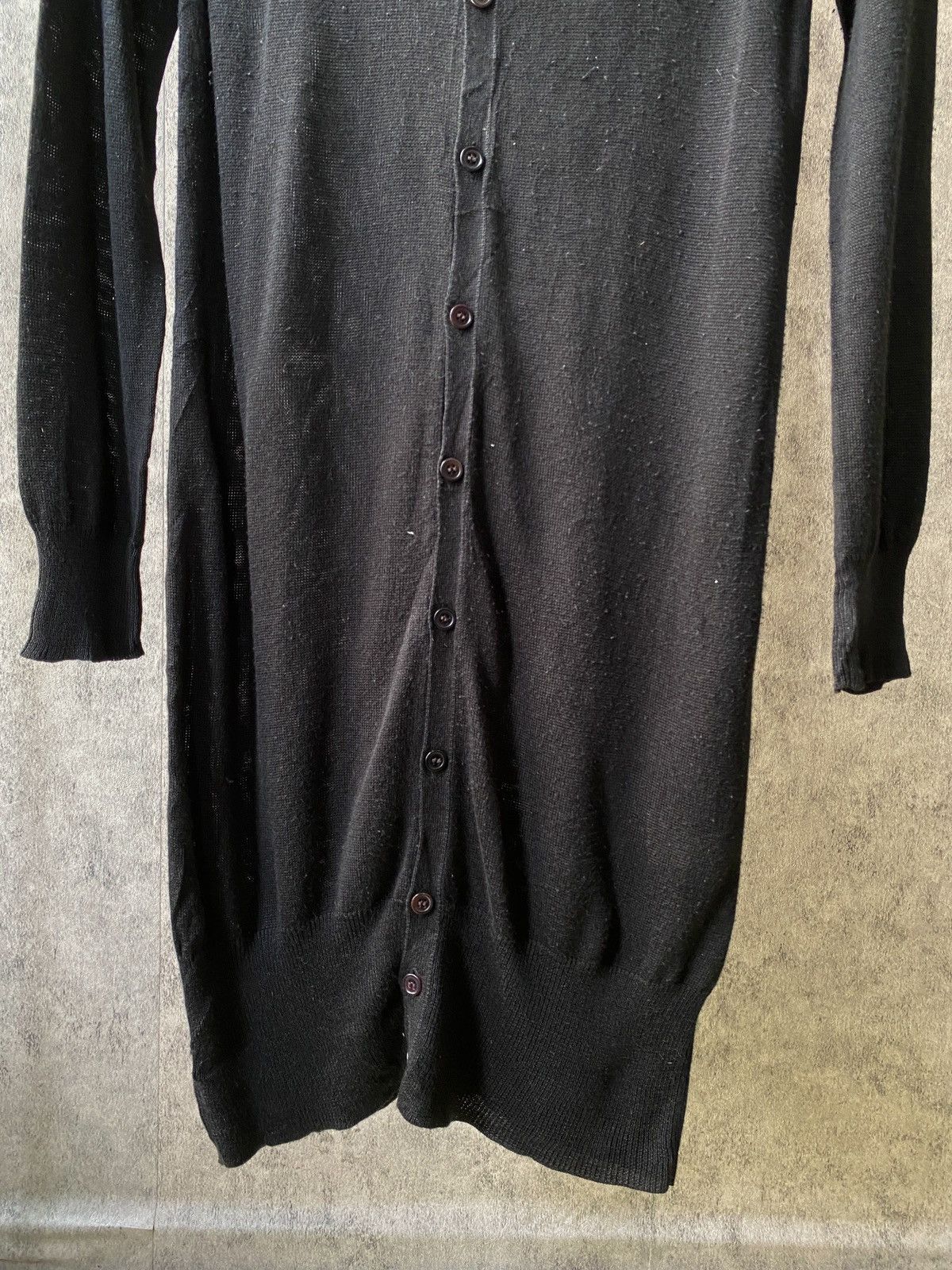 Japanese Brand × Yohji Yamamoto Yohji Yamamoto + Noir Black Long Cardigan Knitwear Size S / US 4 / IT 40 - 4 Thumbnail