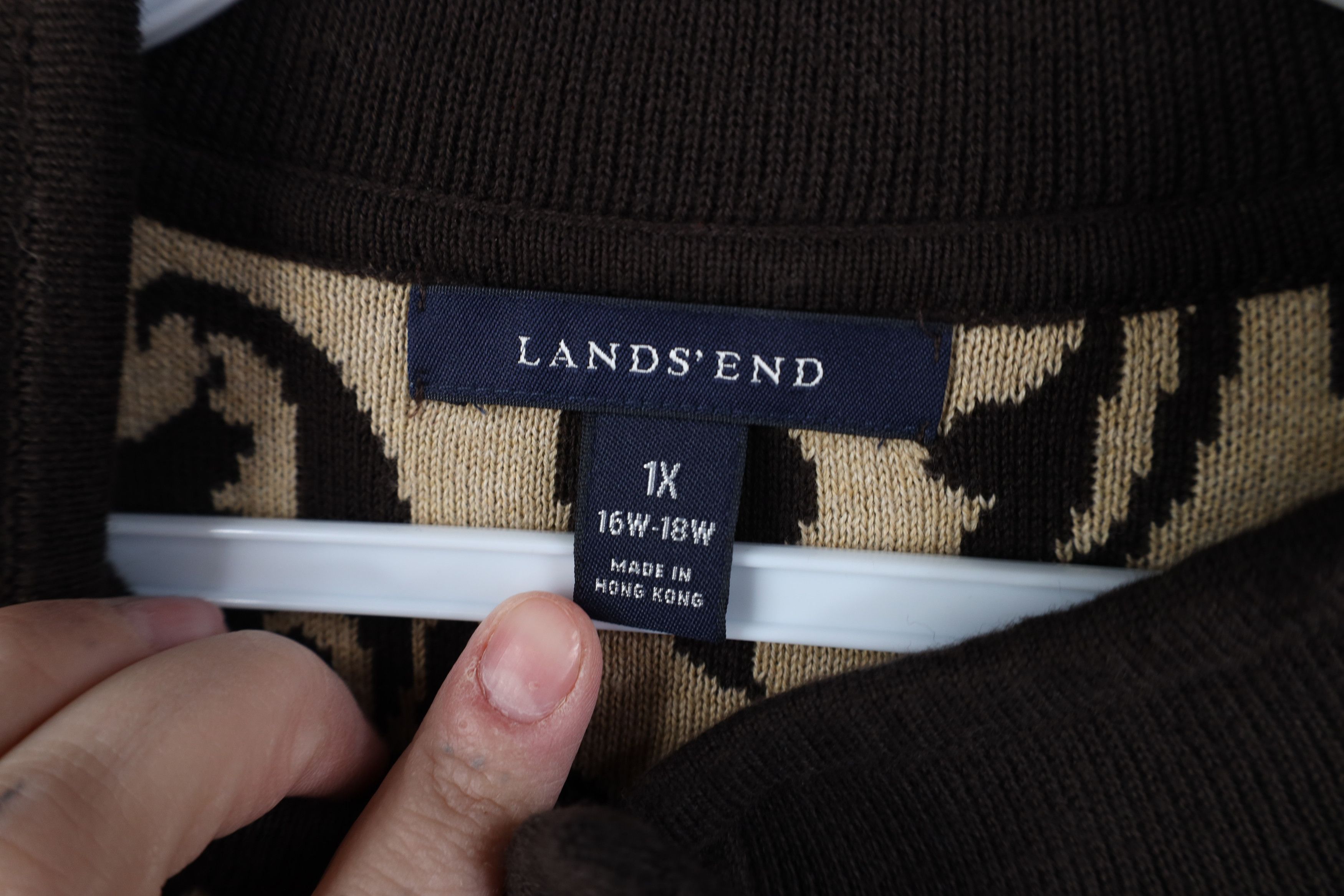 Lands' End Vintage Lands End Cotton Knit Flower Cardigan Sweater Size XL / US 12-14 / IT 48-50 - 9 Thumbnail
