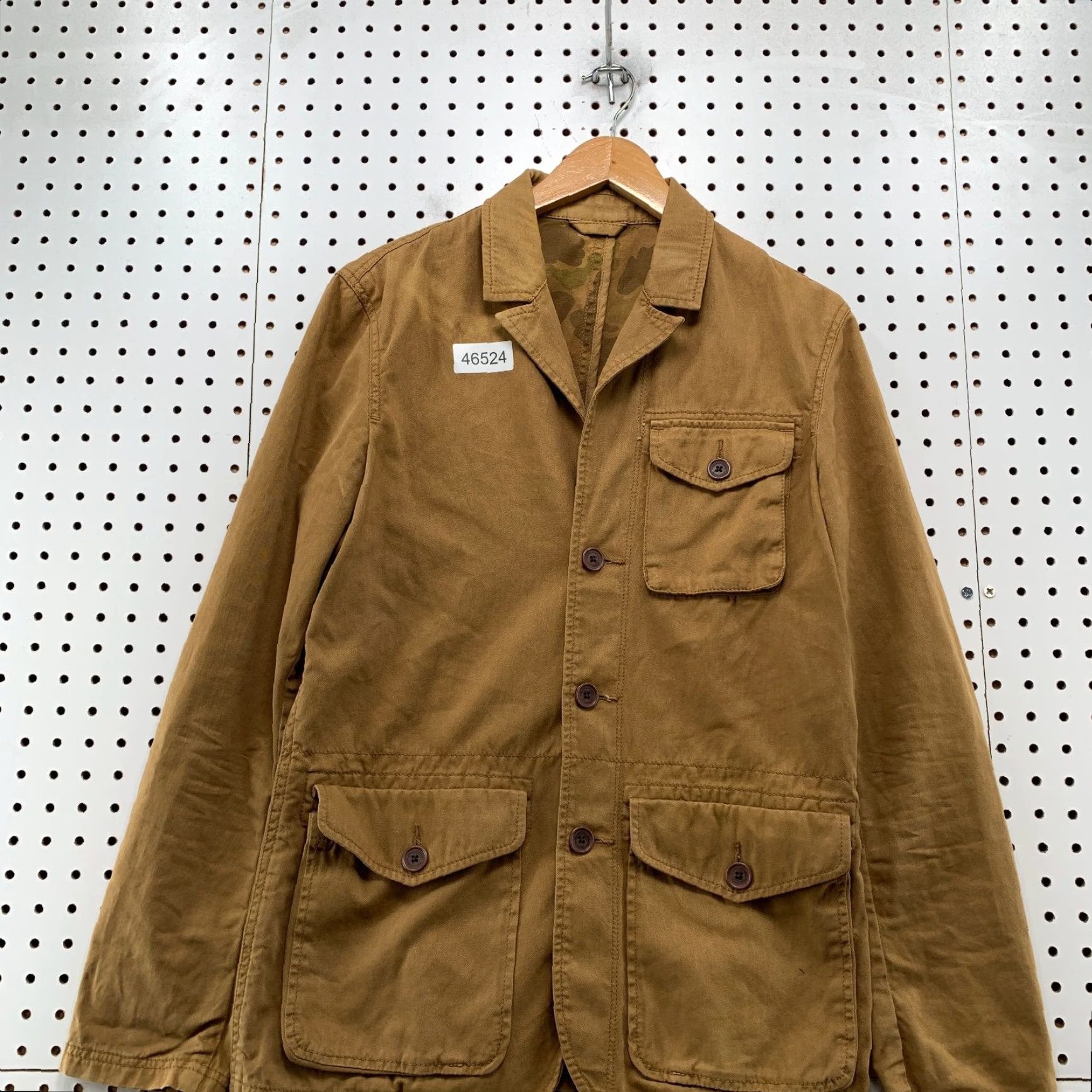 American Eagle Outfitters VINTAGE American Eagle Outfitters Chore Field Jacket Mens Small Brown Frog Print Camo Lined Blazer Size 42R - 4 Thumbnail