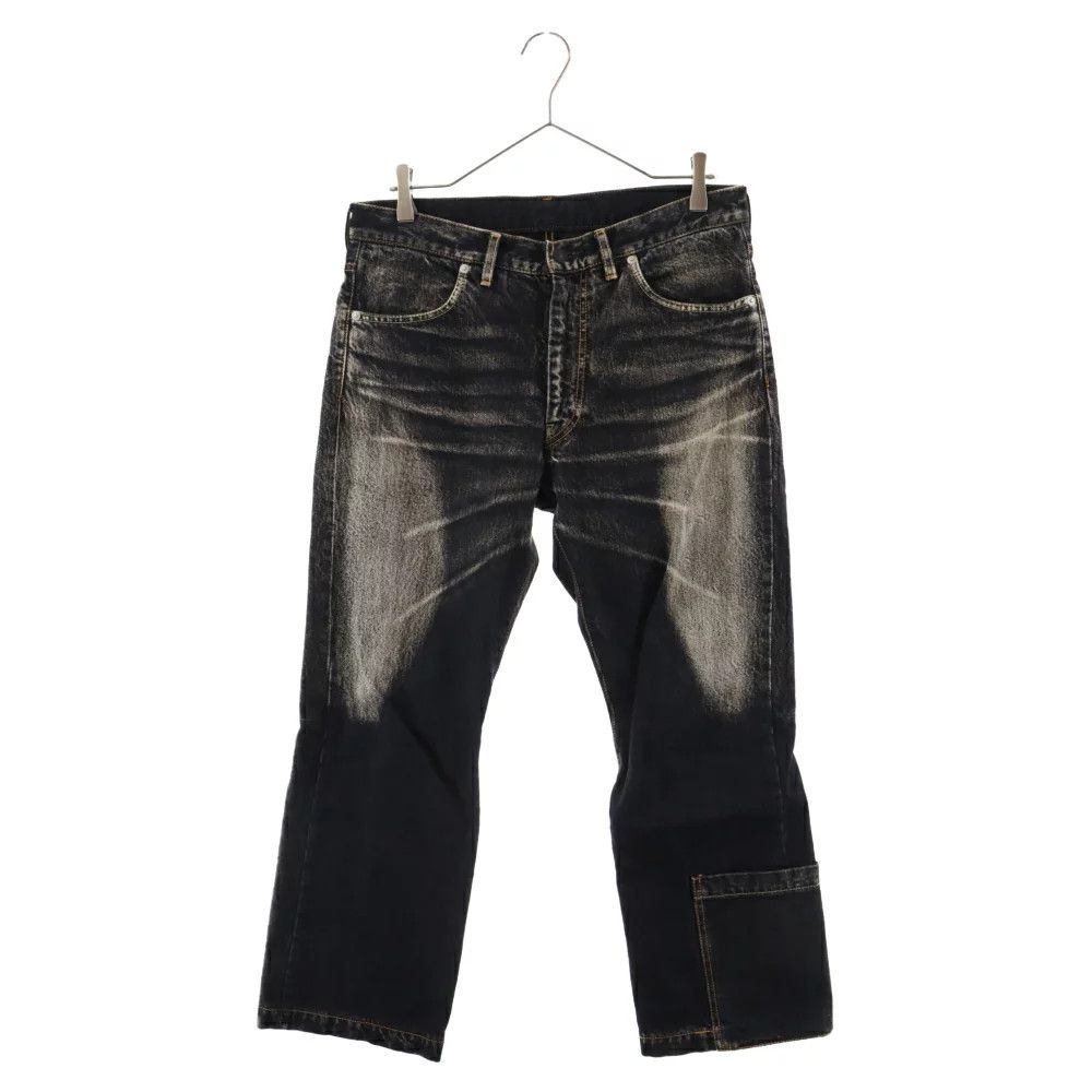 image of Yohji Yamamoto Washed Denim Pants in Black, Men's (Size 32)