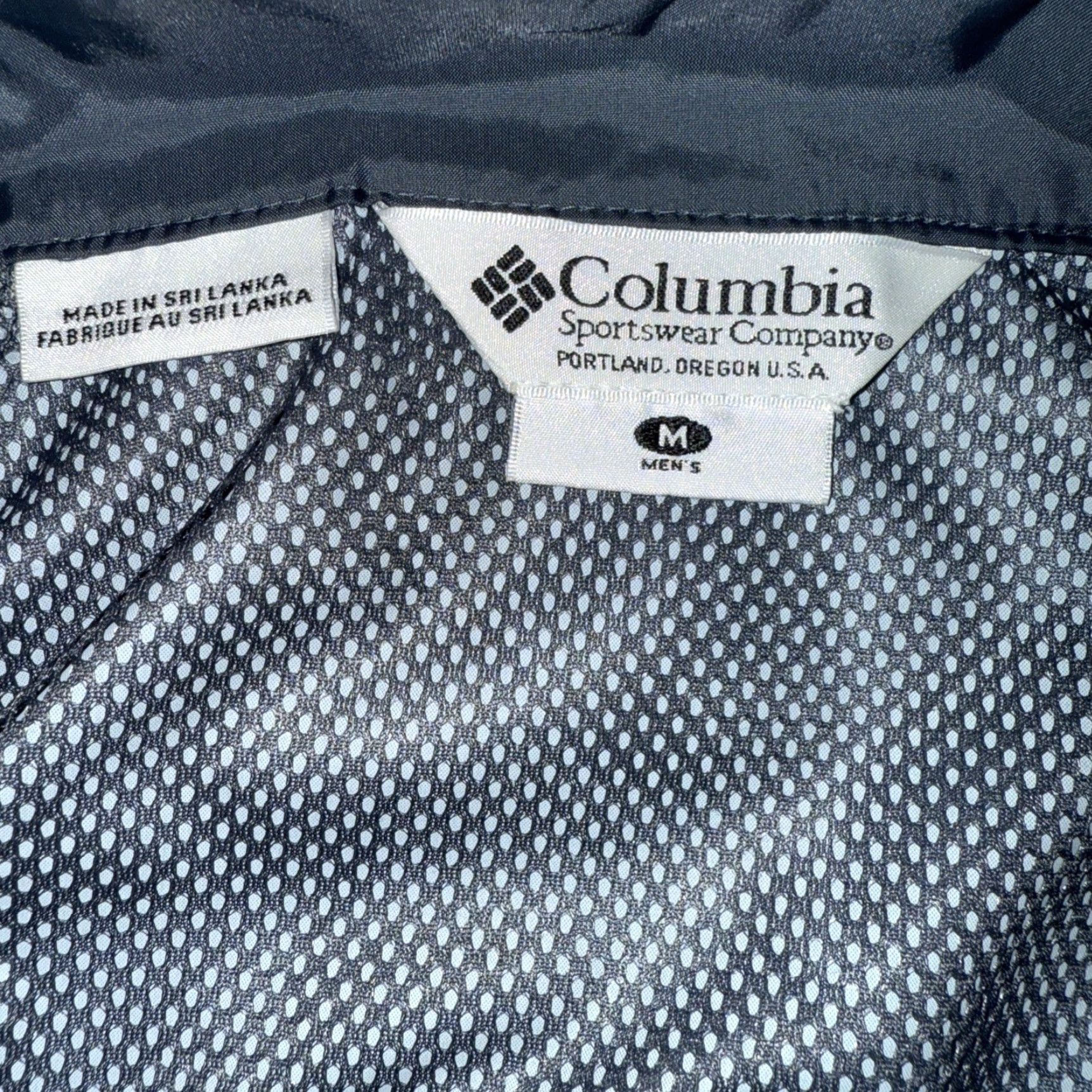 Rains Columbia Jacket Men’s M Nylon Lightweight Outdoor Hiking Windbreaker Zip Pockets Packable Dark Blue Gray Tan Logo Size US M / EU 48-50 / 2 - 3 Thumbnail