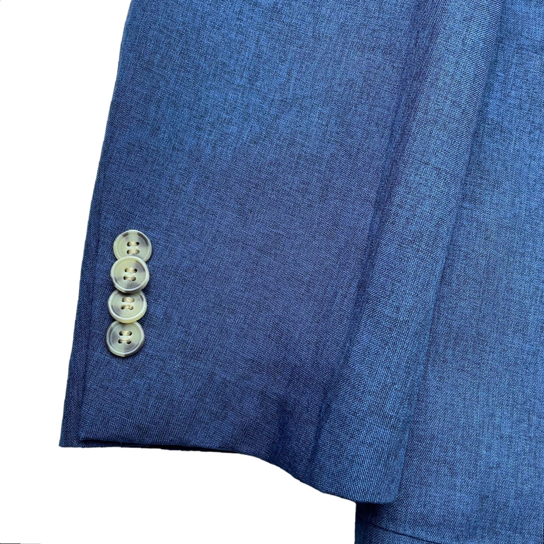 Tailorbyrd Tailorbyrd Men’s Blazer Navy Blue 44 Long 2-Button Chest 44 Polyester Notch Lapel Four-Button Sleeve Vintage? No. Size 44R - 4 Thumbnail