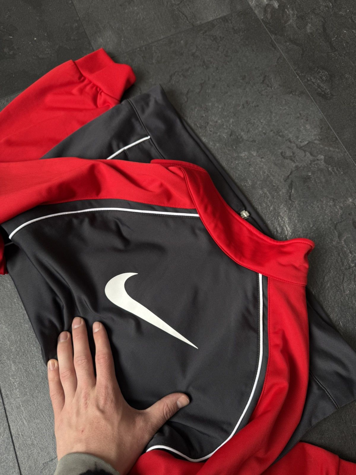 Nike × Streetwear × Vintage Vintage big swoosh rare Nike zip sweatshirt Size US XS / EU 42 / 0 - 8 Thumbnail