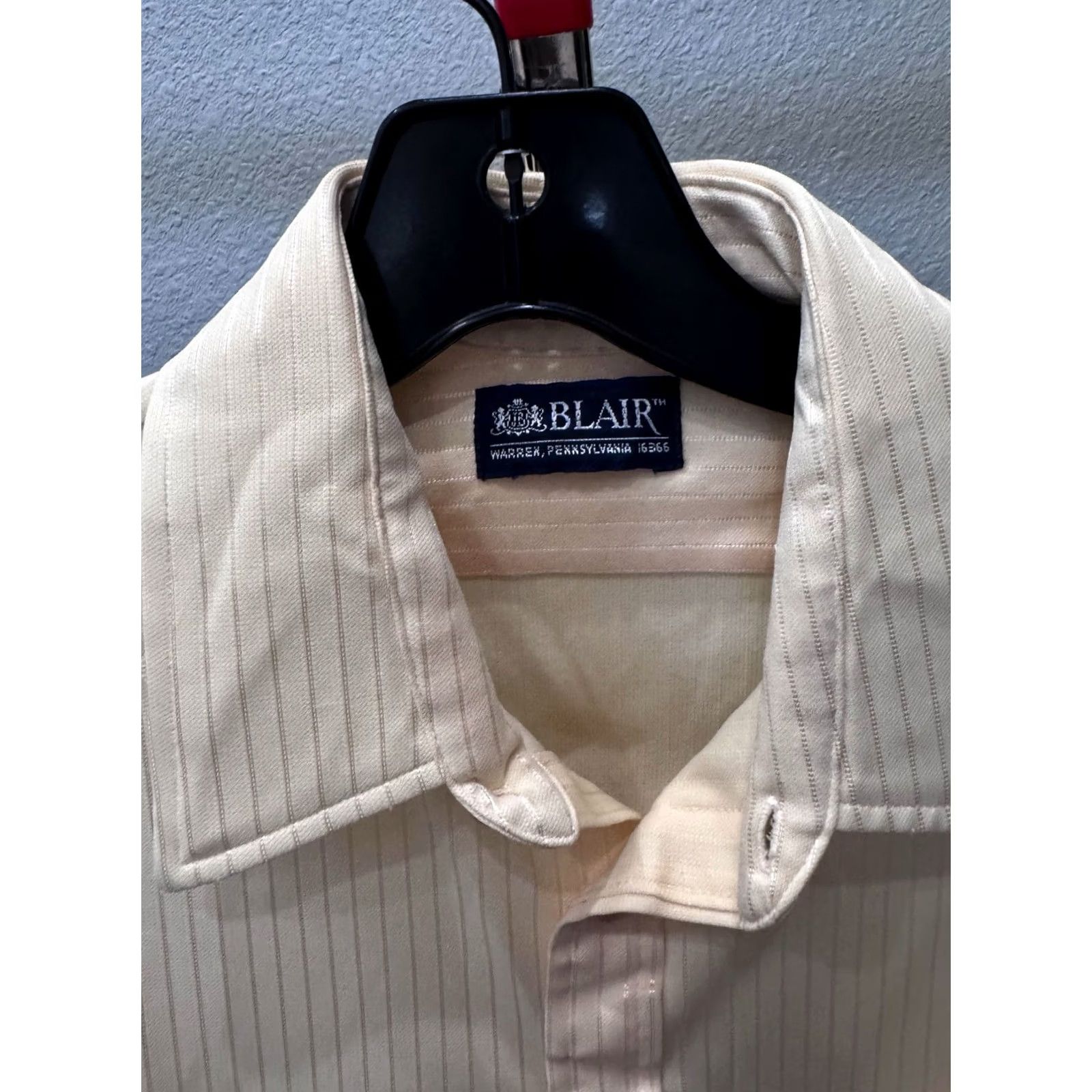Blair 1980's Blair Satin Stripe SHORT SLEEVE BUTTON UP SHIRT Multicolor Large L Mens Size US L / EU 52-54 / 3 - 6 Thumbnail