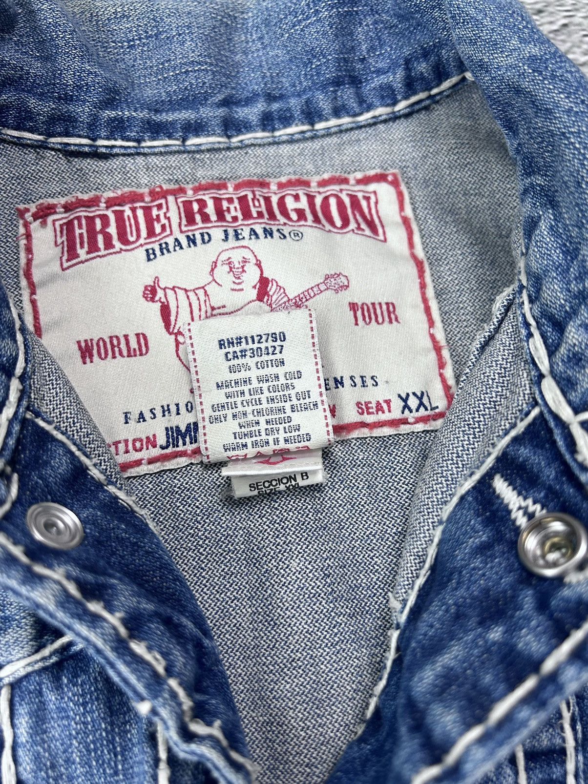 True Religion True Religion denim jacket trucker blue contrast stitching Size US XXL / EU 58 / 5 - 7 Thumbnail