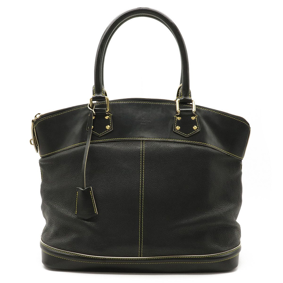 Louis Vuitton Suhari Lockit GM Shoulder Bag Leather Noir Black Black Gold Hardware