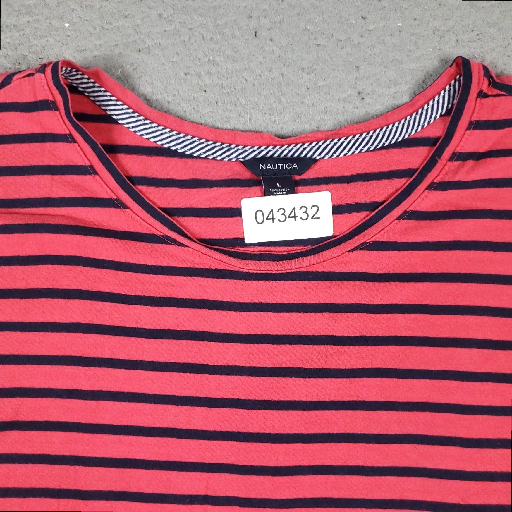 Nautica Nautica Womens Shirt Large Pink Blue Striped Casual Ladies Size L / US 10 / IT 46 - 2 Thumbnail