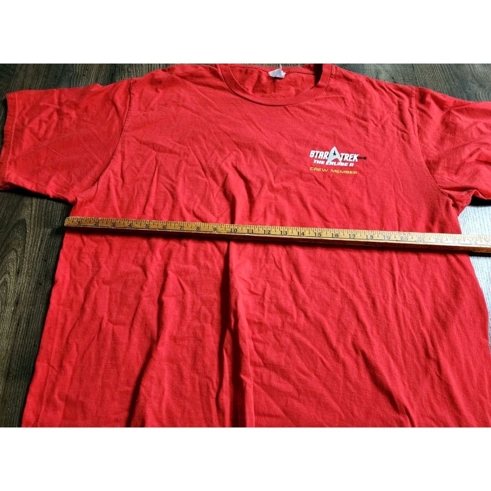 Port & Company Mens 2XL RARE Star Trek The Cruise 2018 Crew Member T Shirt Double Sided Red Cotton Port & Company Size US XXL / EU 58 / 5 - 3 Thumbnail