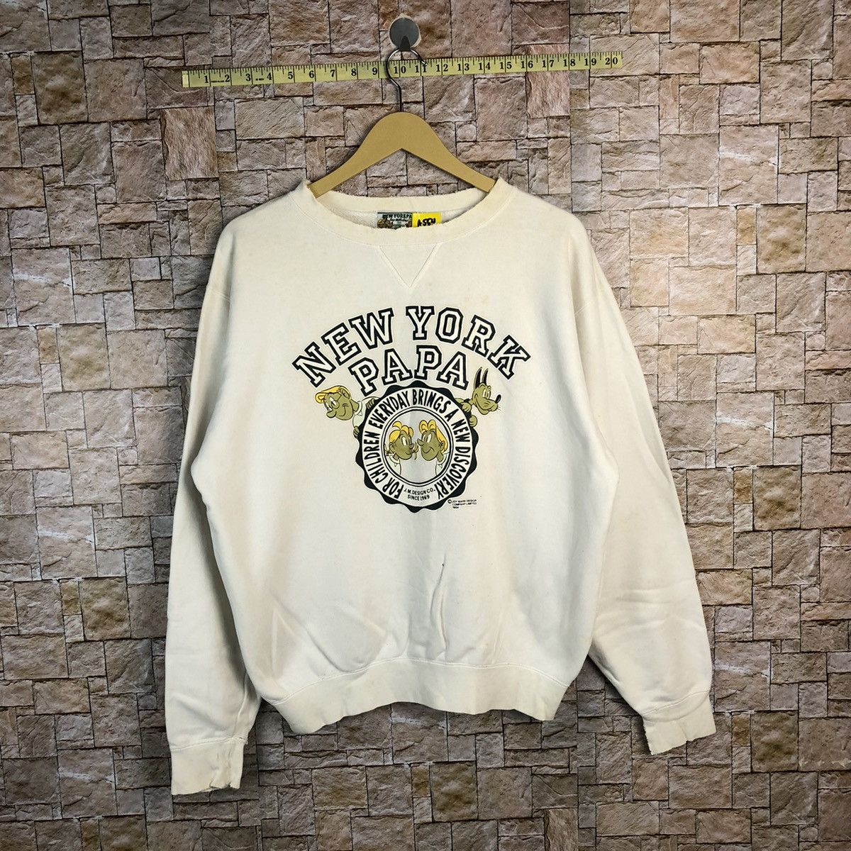 Vintage 1984 New York Papa vintage White Sweatshirt #A554 Size US M / EU 48-50 / 2 - 1 Thumbnail