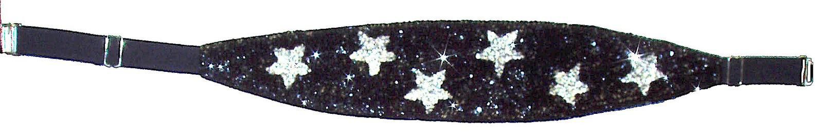 Designer Sequin Cummerbund Belt Black with Silver Stars Size ONE SIZE - 1 Preview