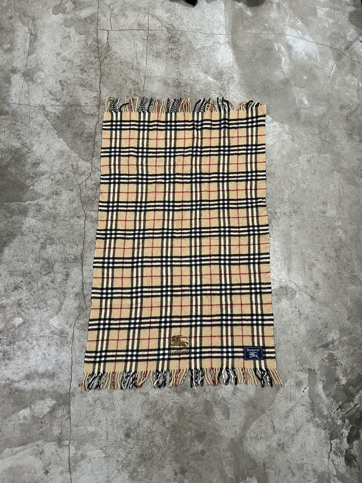 Burberry Vintage Burberrys Nova Check Plaid Wool Tassel Scarf Size ONE SIZE - 1 Thumbnail