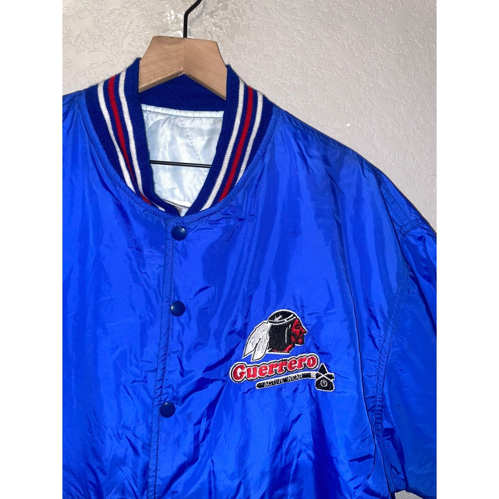 Vintage Vintage Guerrero Bomber Jacket Native American Blue 80s XL Size US XL / EU 56 / 4 - 2 Thumbnail