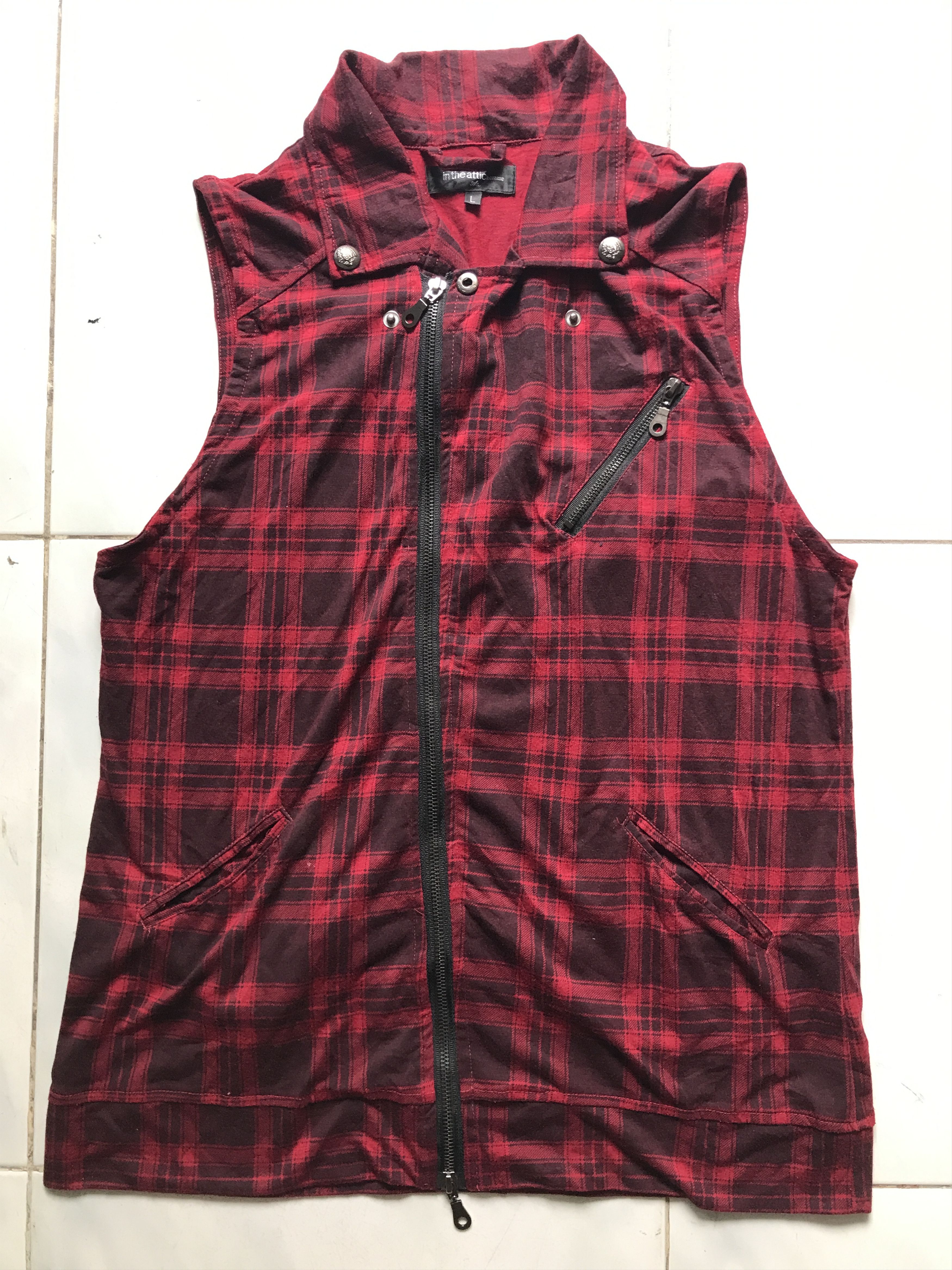 In The Attic × Japanese Brand In The Attic Vest Tartan Y2k Size US M / EU 48-50 / 2 - 1 Thumbnail