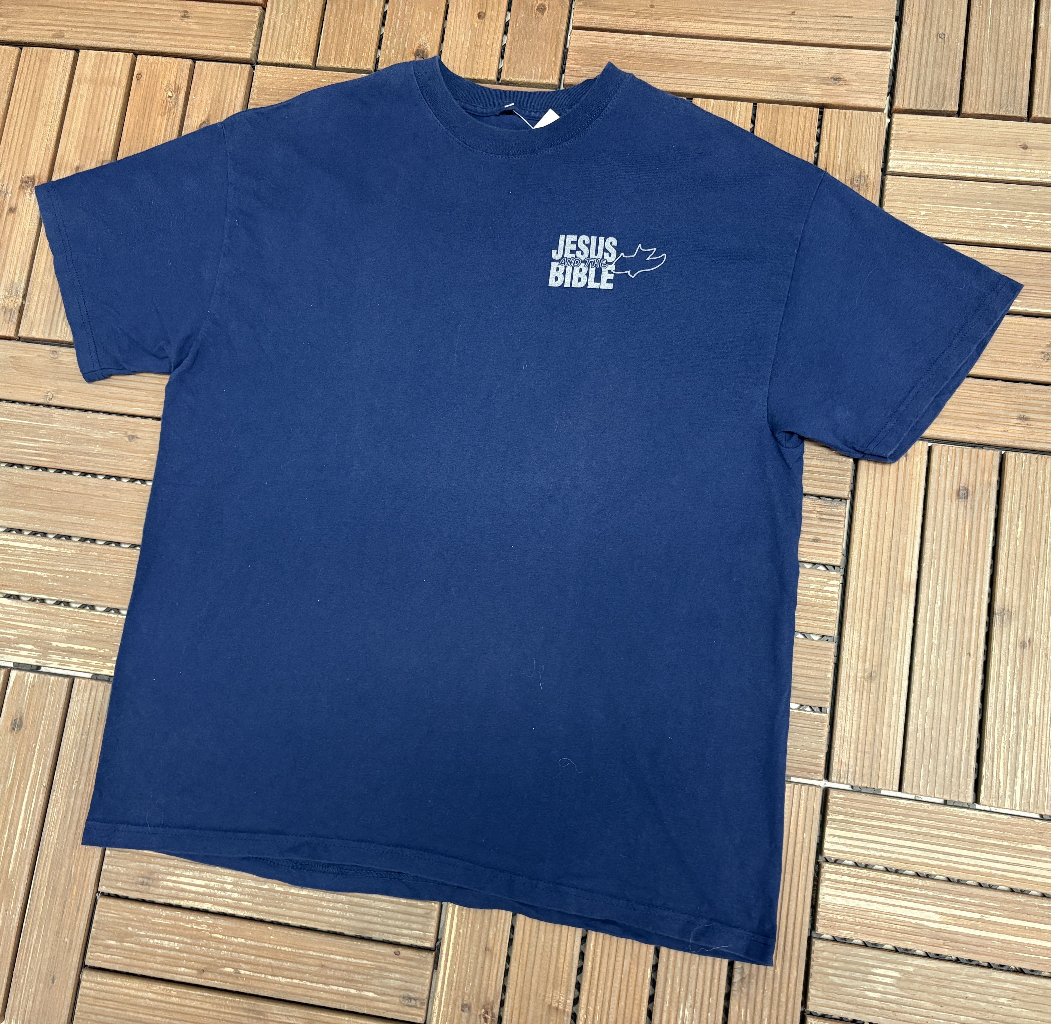 Vintage Jesus And The Bible Vintage Blue T-Shirt Tee Size US XL / EU 56 / 4 - 4 Thumbnail