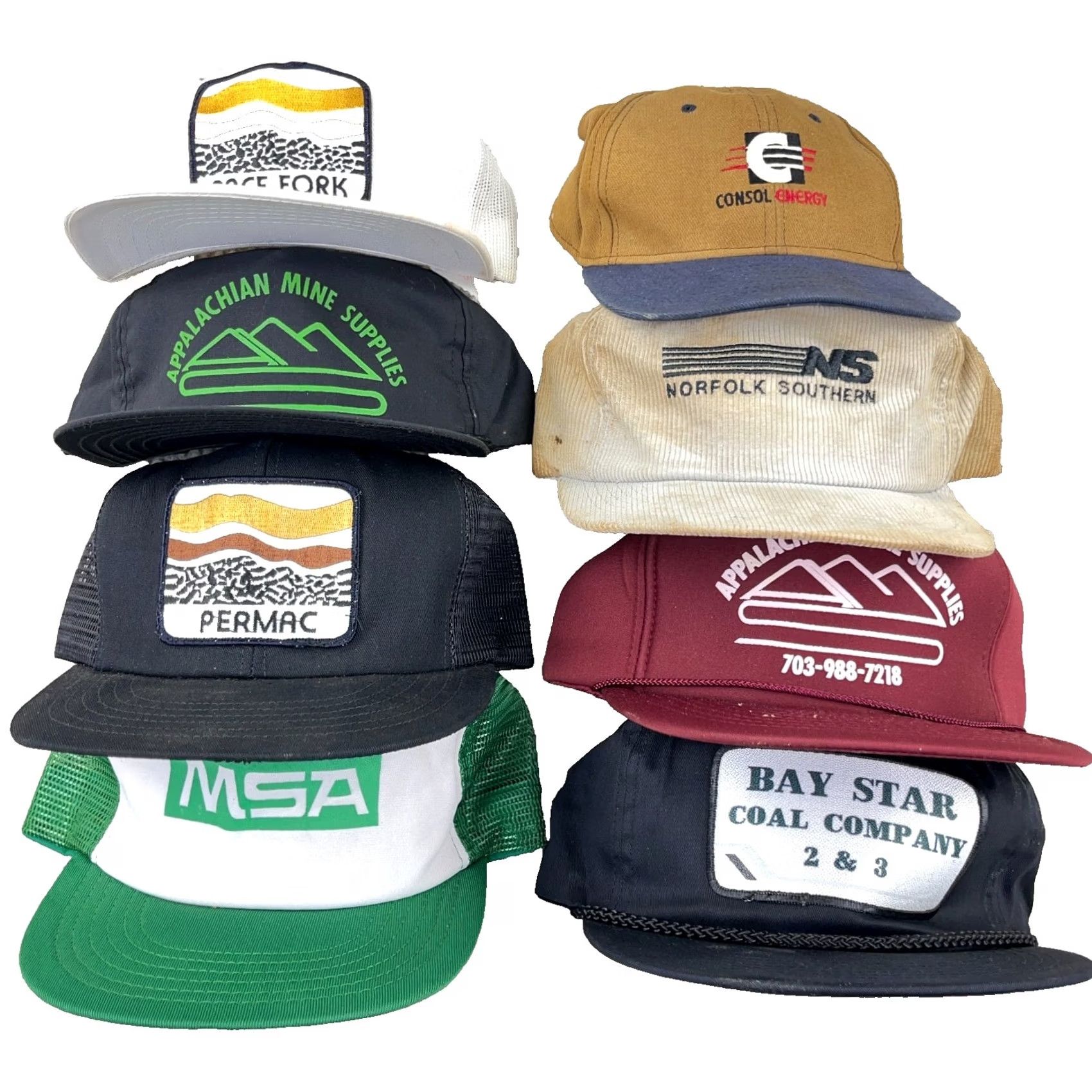 Coal VINTAGE Trucker Hat Lot Snapback Cap 80s 90s Y2K Patch USA Coal Mine Rope Men Size ONE SIZE - 2 Thumbnail