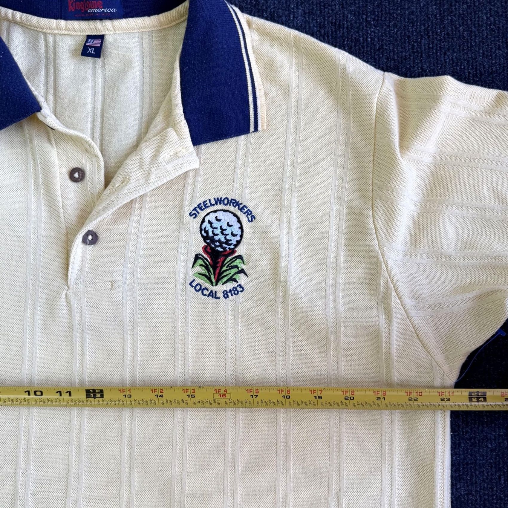 Vintage VINTAGE King Louie Polo Shirt Mens XL Yellow Steelworkers Golf Made USA Union Size US XL / EU 56 / 4 - 5 Thumbnail