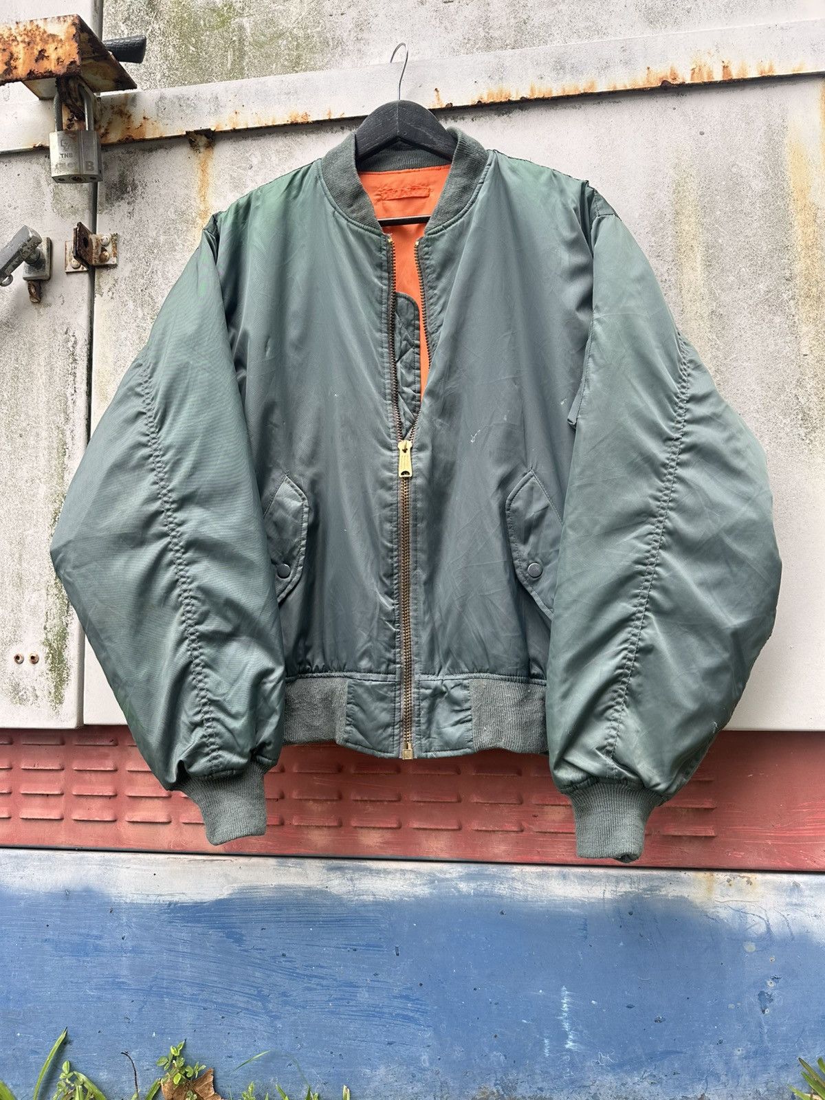 Vintage 🪖Vintage Faded MA-1 Man Intermediate Phantom Bomber Jacket Size US XL / EU 56 / 4 - 6 Thumbnail
