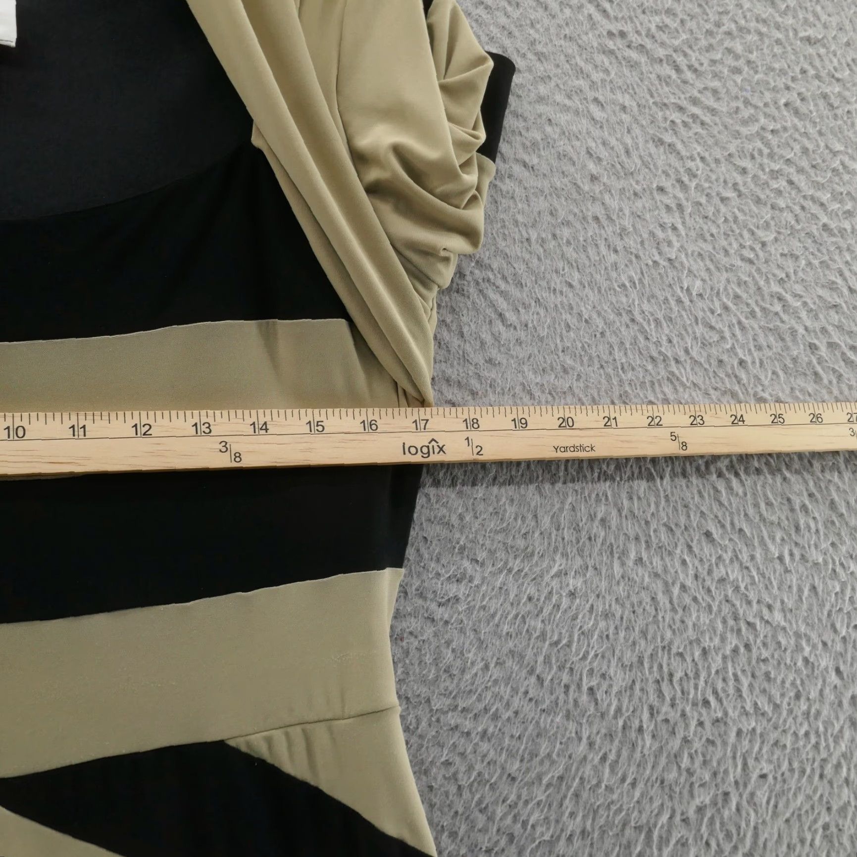 Joseph Ribkoff Joseph Ribkoff Fit Flare Dress 10 Black Beige Womens Stripe 3/4 Sleeve Stretch Knee Length Jersey Spandex Polyester Pullover Size L / US 10 / IT 46 - 7 Thumbnail
